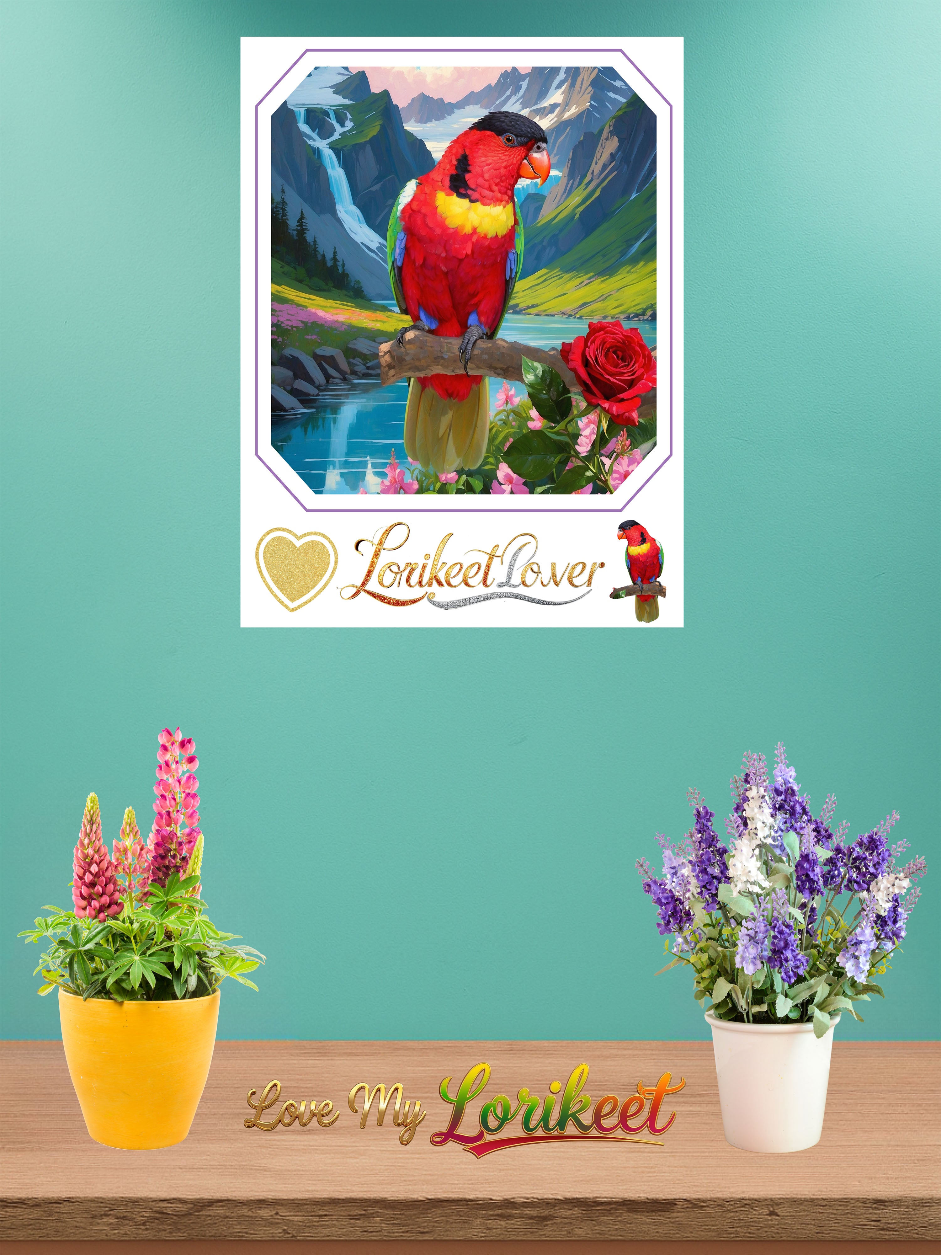Mountain Lake Lorikeet Lover Wall-Hanging