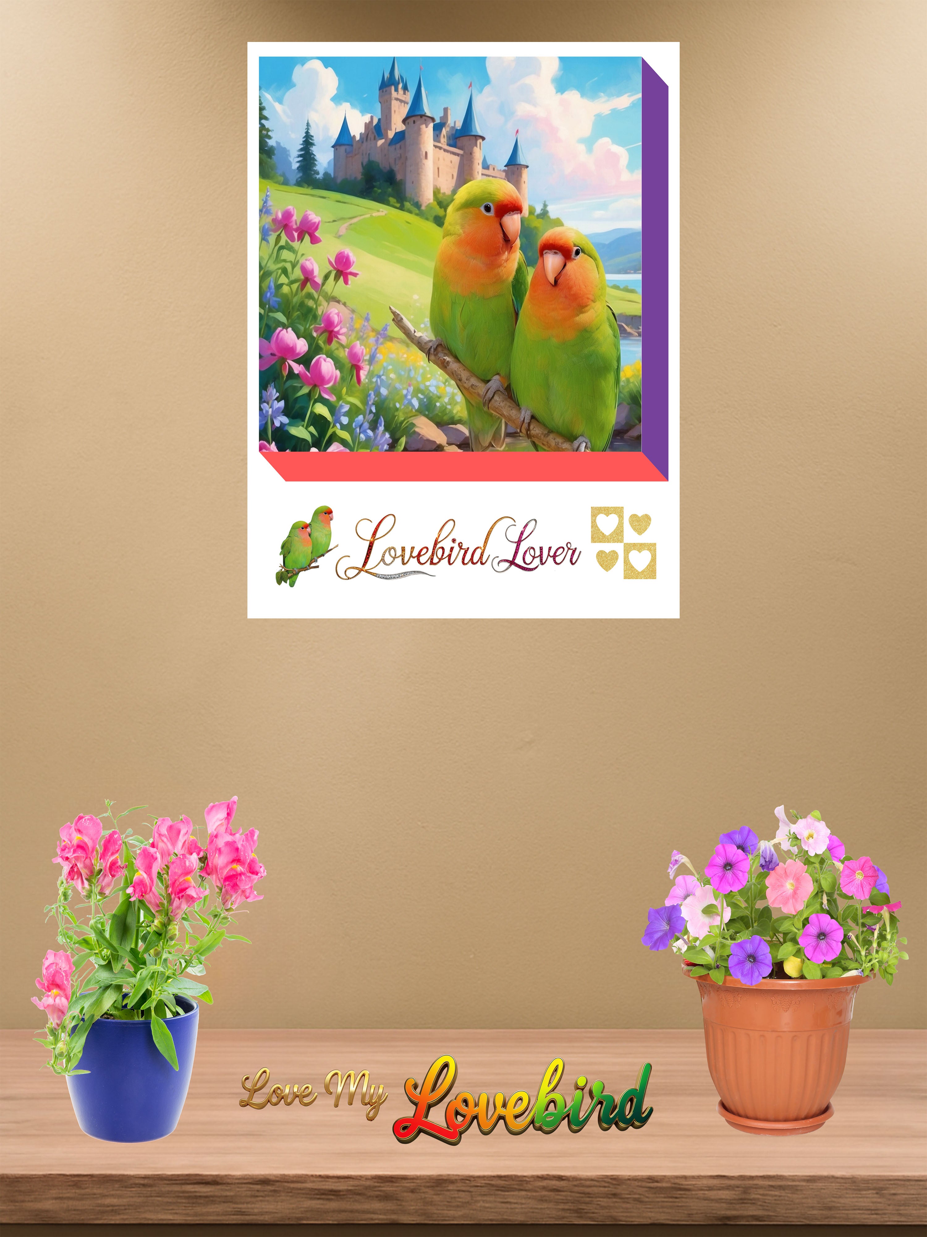 Lovebird Lover Couple Wall-Hanging