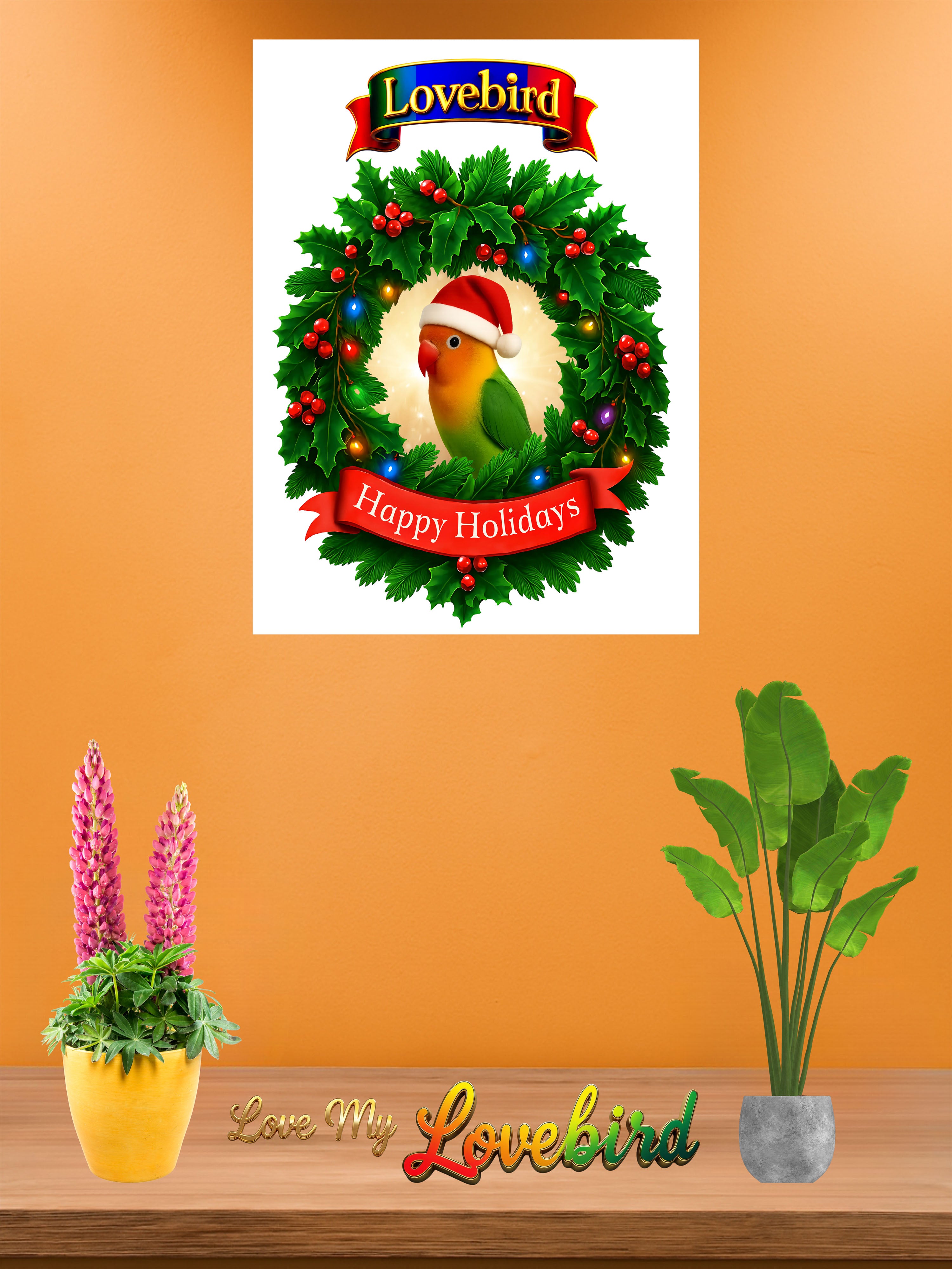 Happy Holidays Lovebird Wall-Hanging