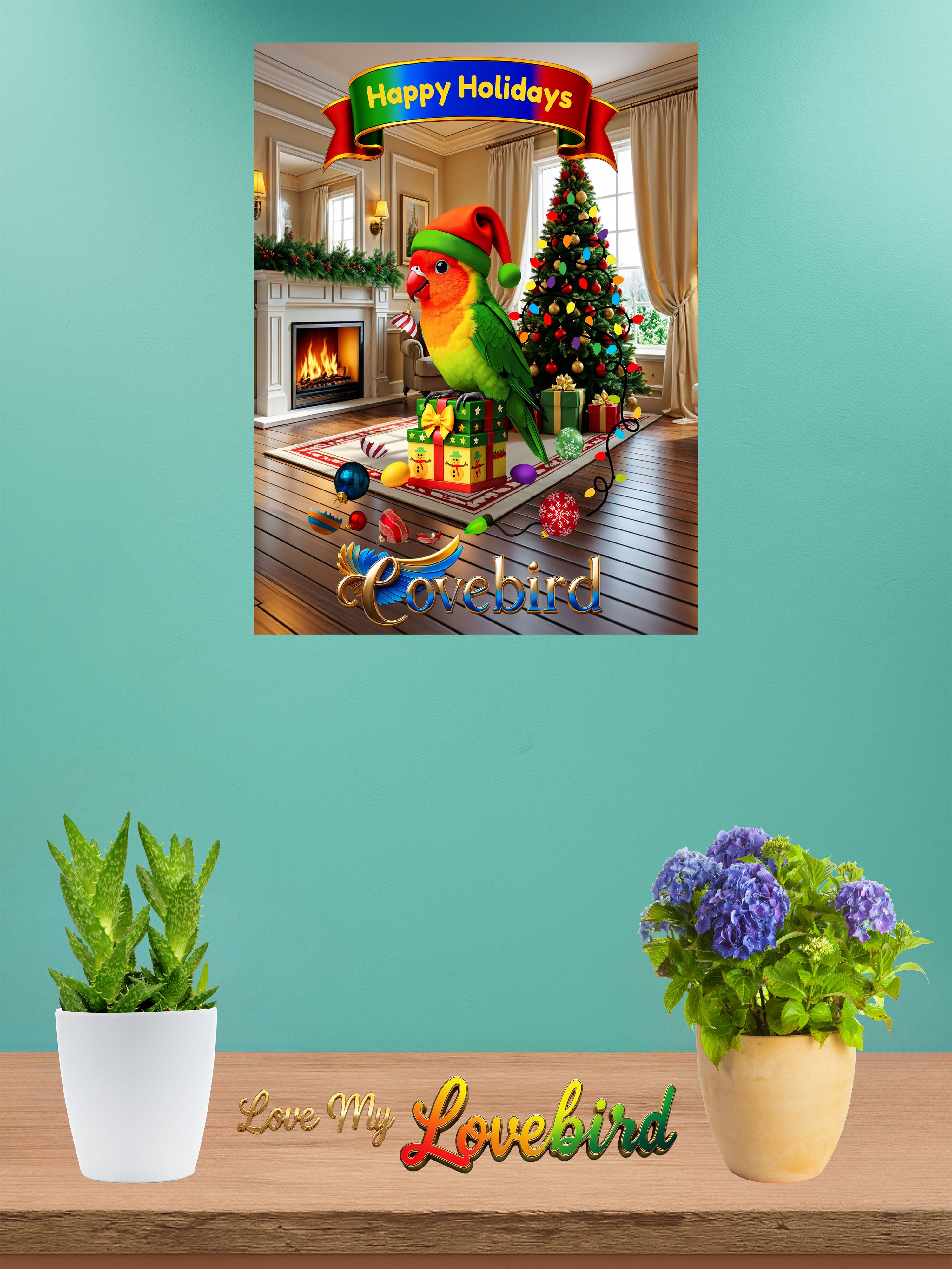 Happy Holidays Lovebird Wall-Hanging