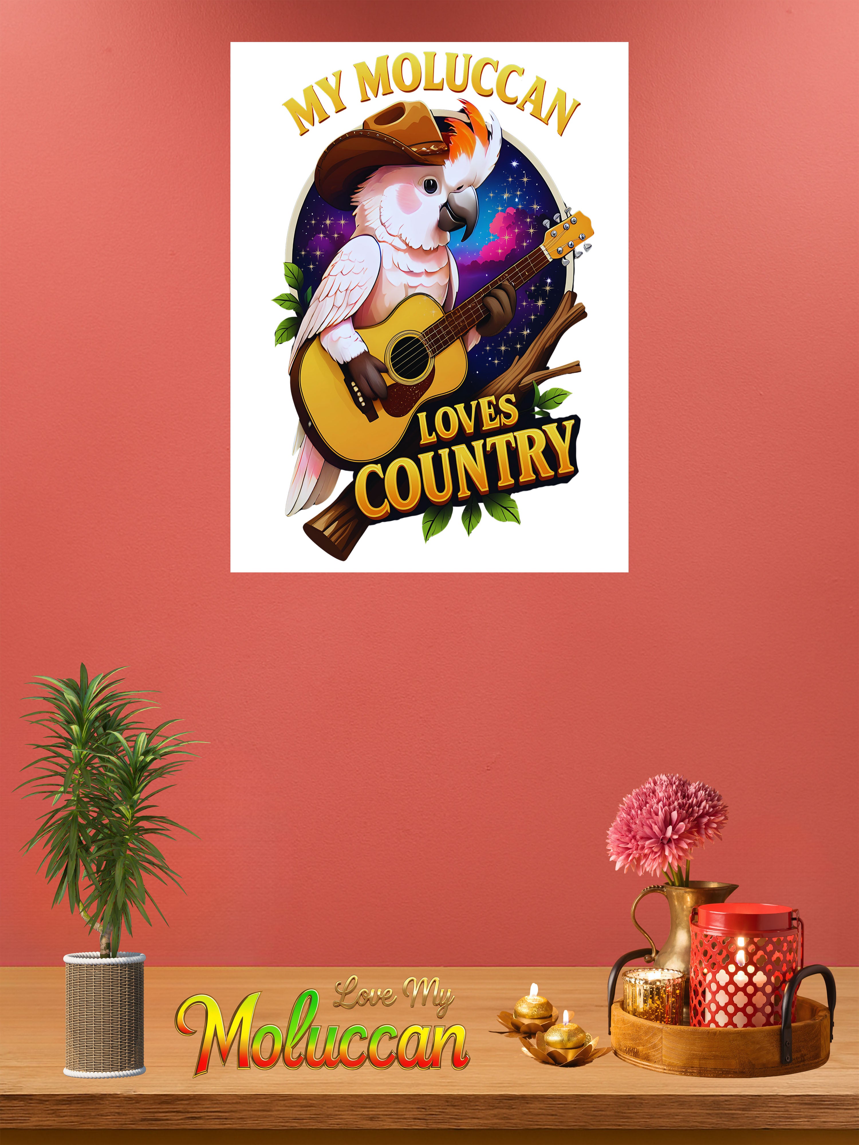 Moluccan cockatoo wall hanging