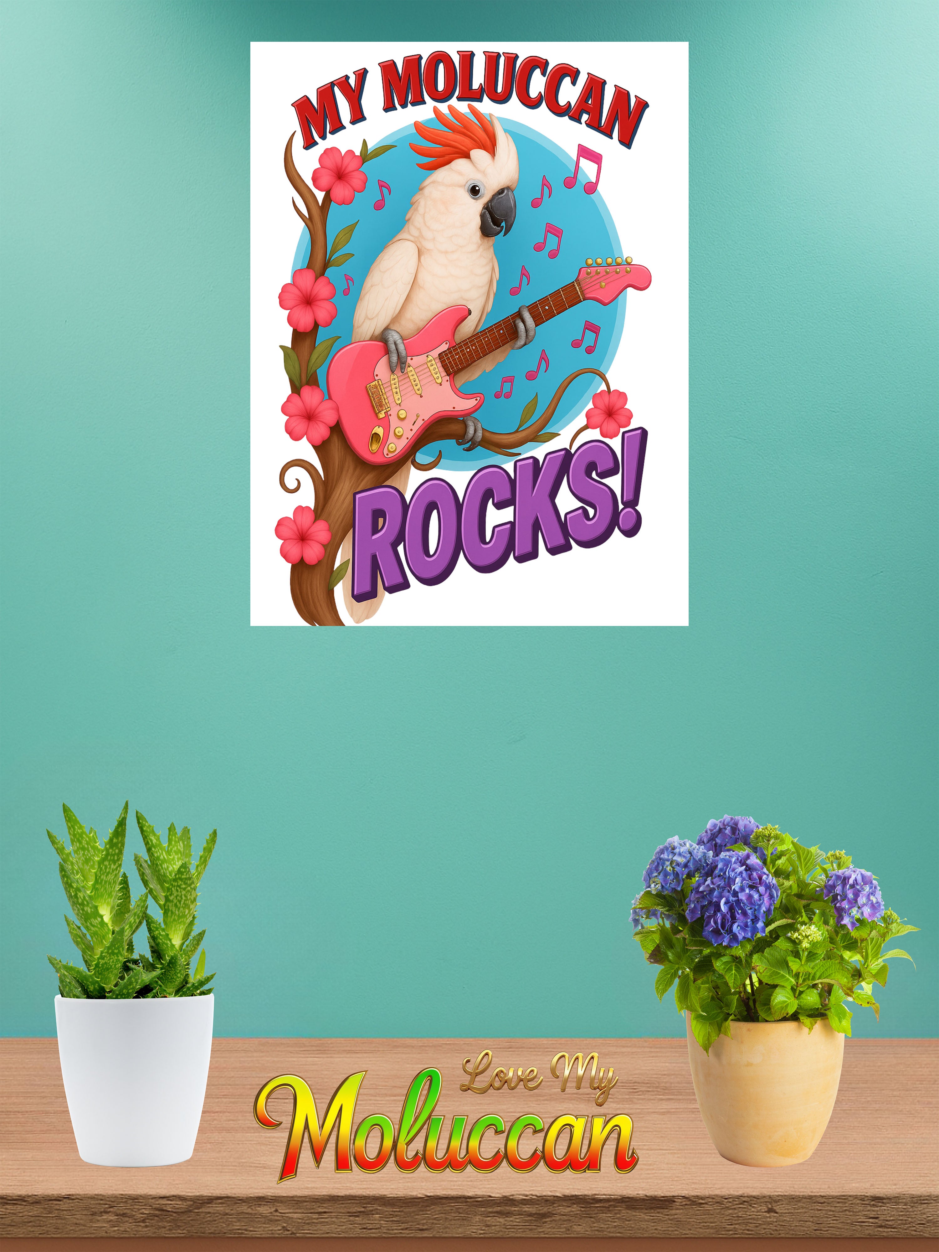 Moluccan cockatoo wall hanging