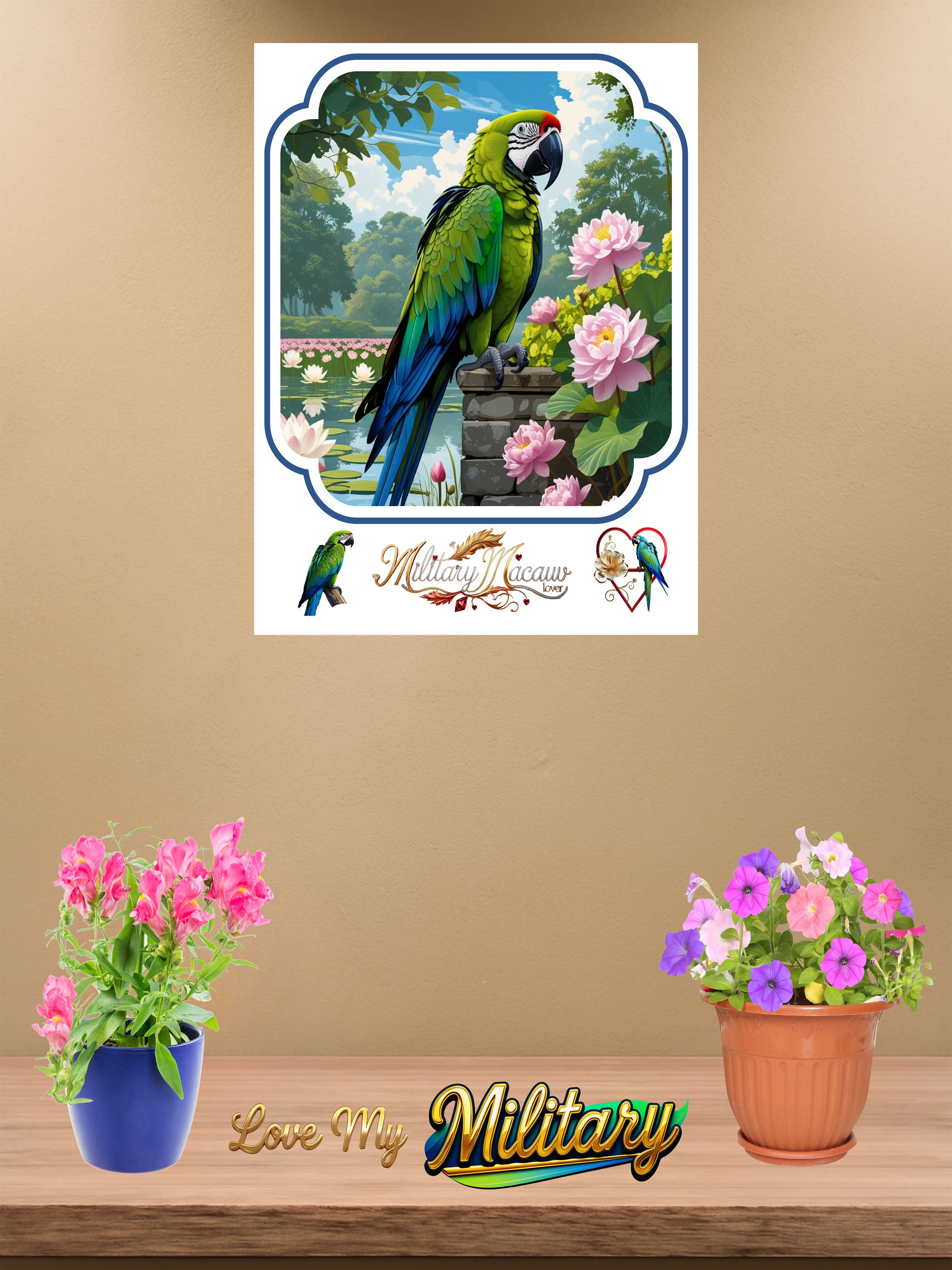 Military Macaw Lover Nature Scenic Wall-Hanging