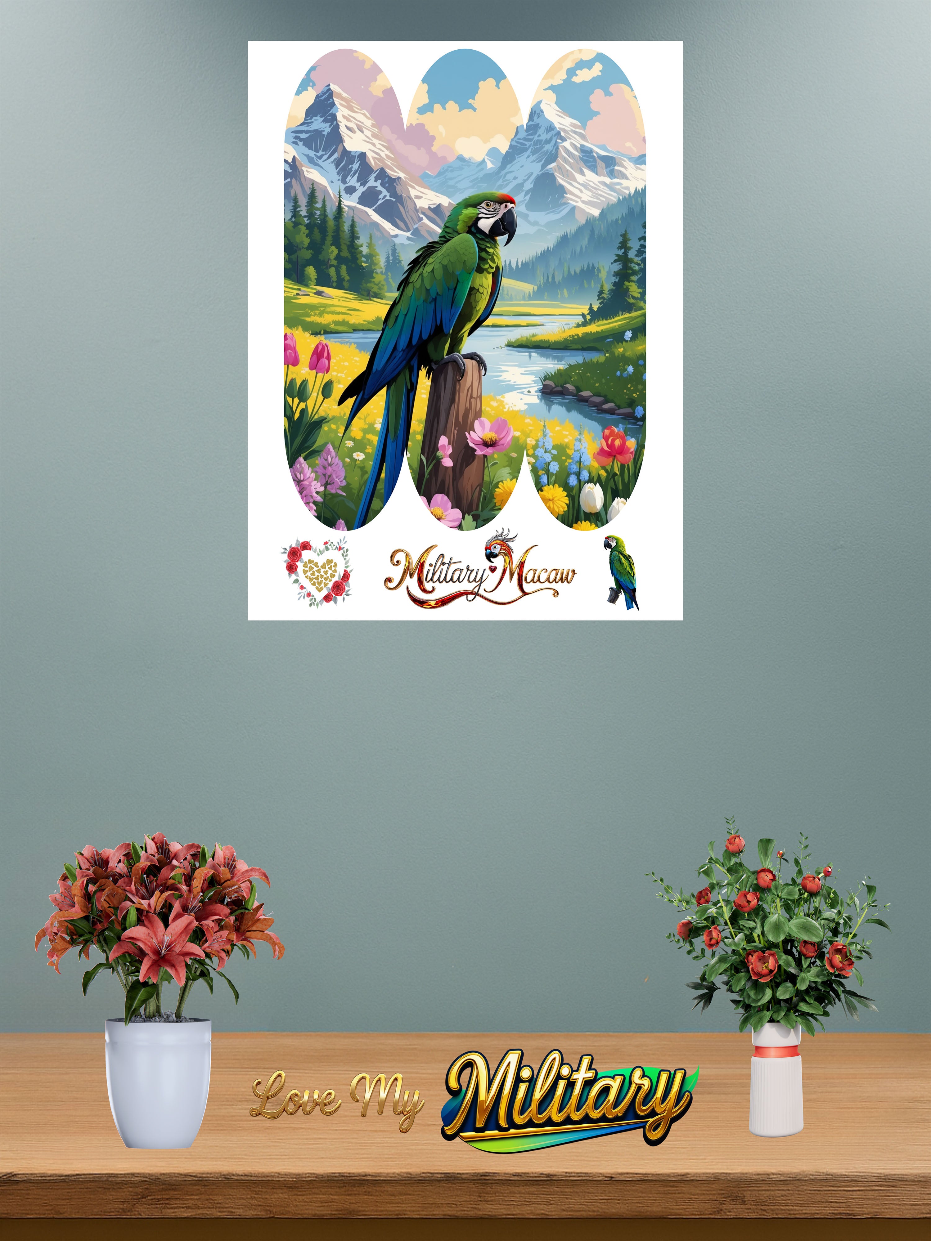 Military Macaw Lake Scenic Wall-Hanging