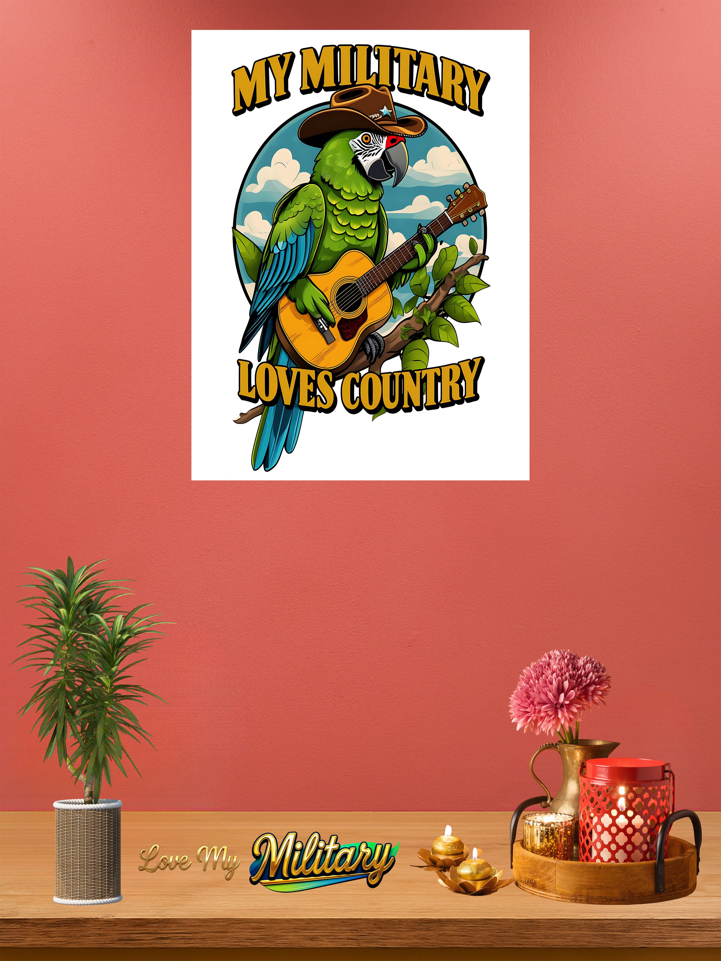 Military macaw wall hanging