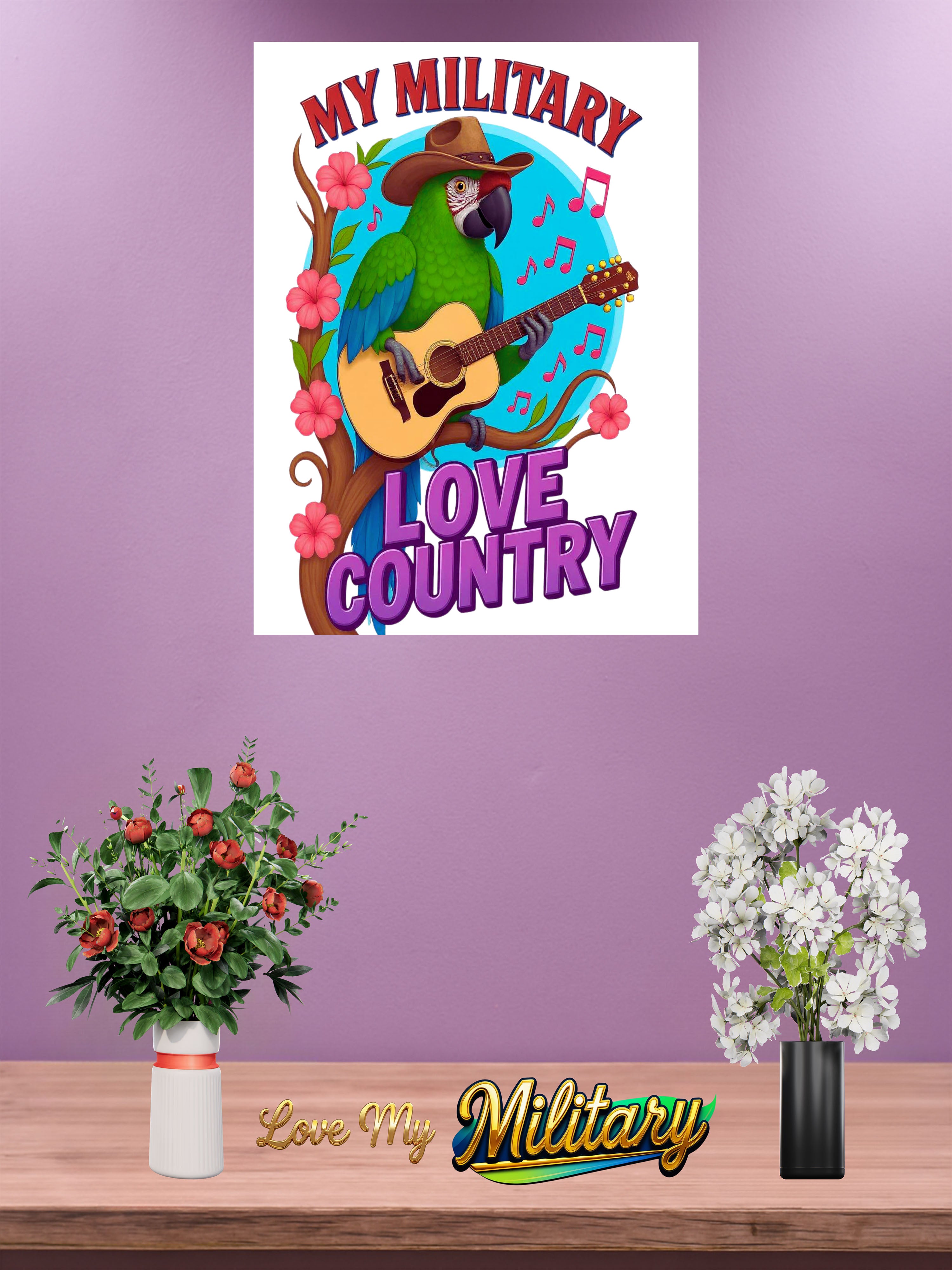 Military macaw wall hanging