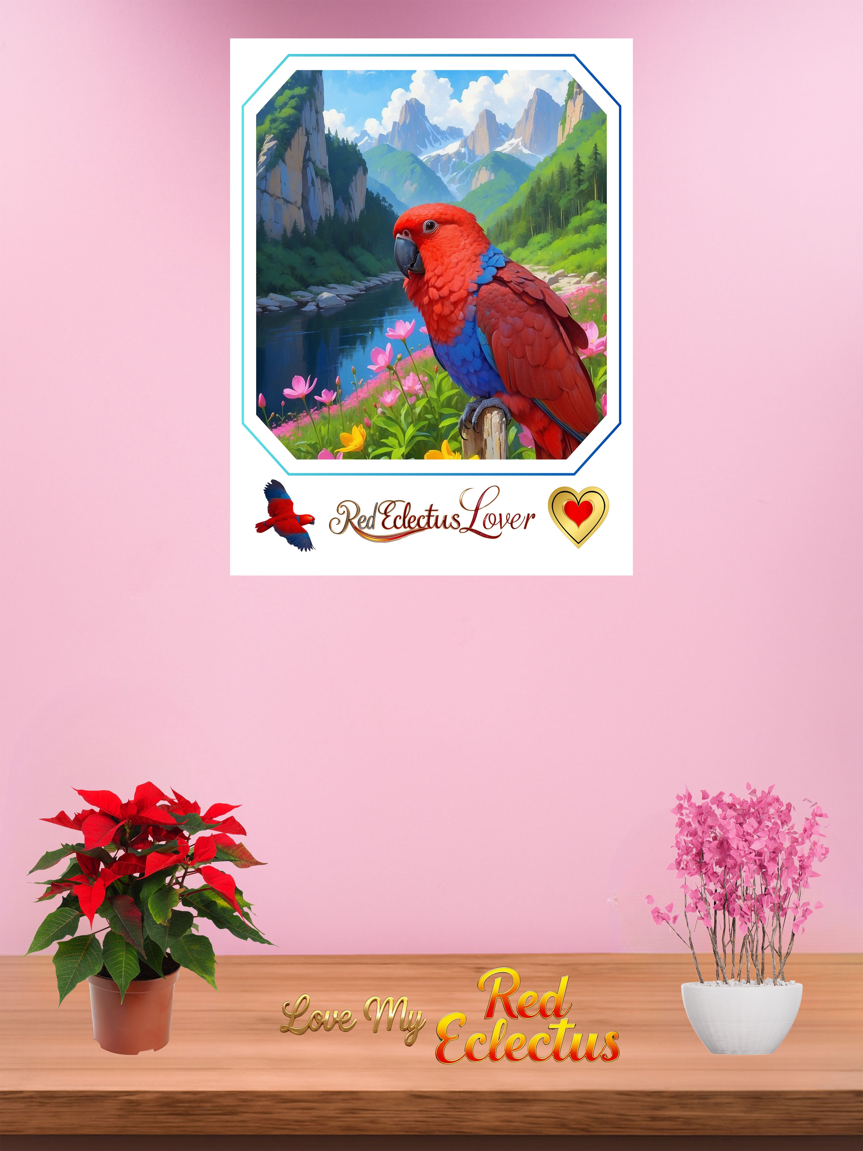 Red Eclectus Lover Nature Wall-Hanging