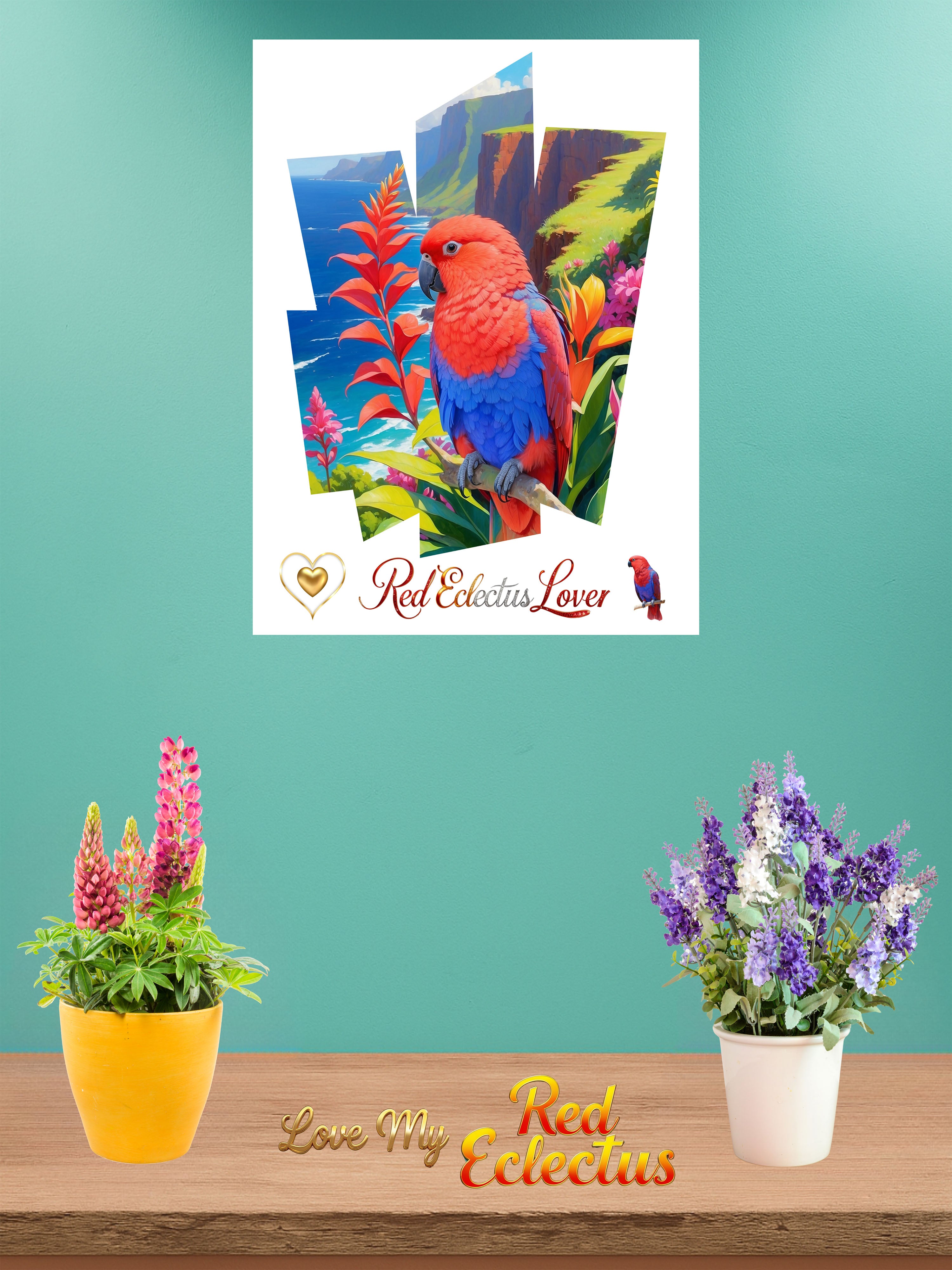 Colorful Red Eclectus Lover Wall-Hanging