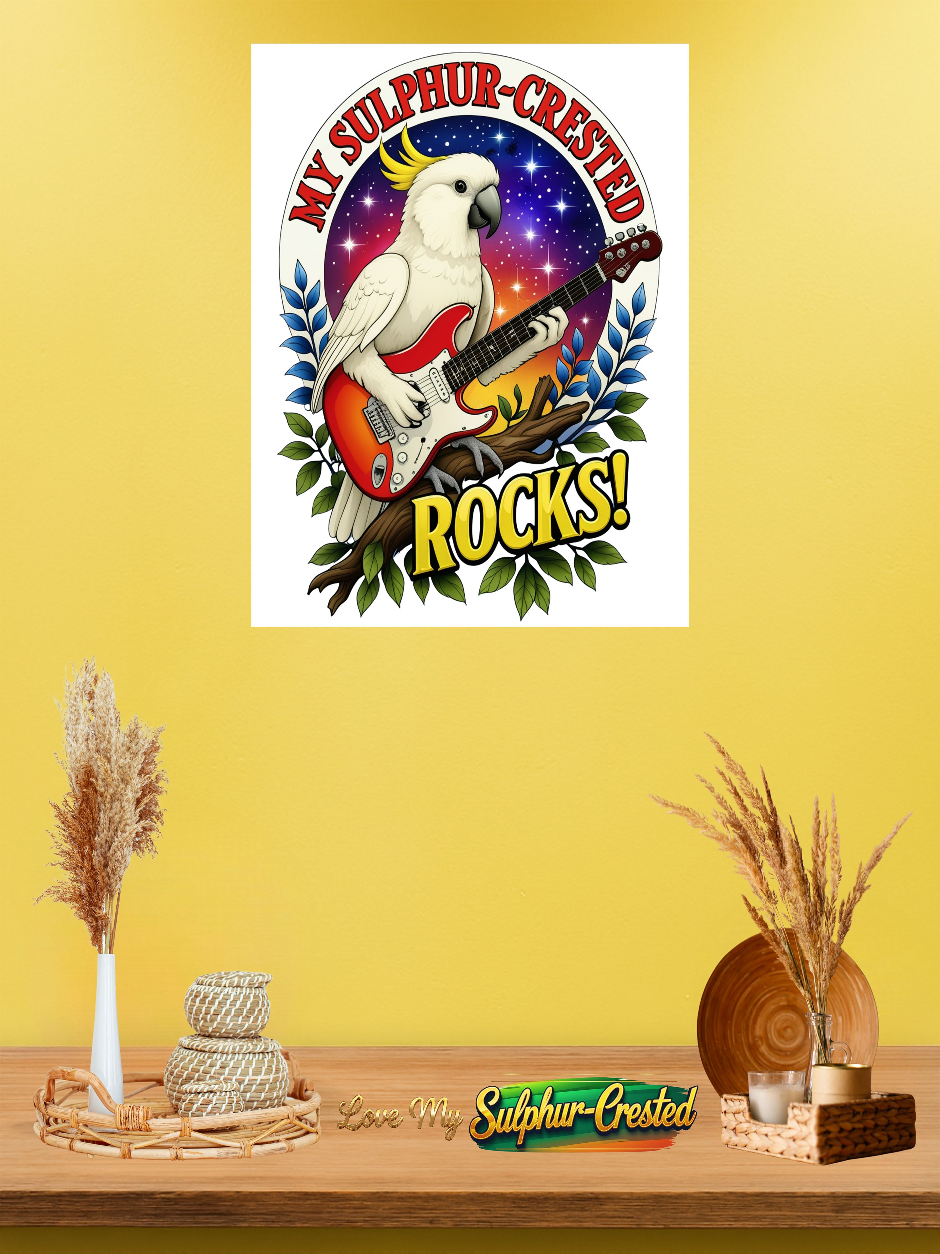 Sulphur crested cockatoo wall hanging