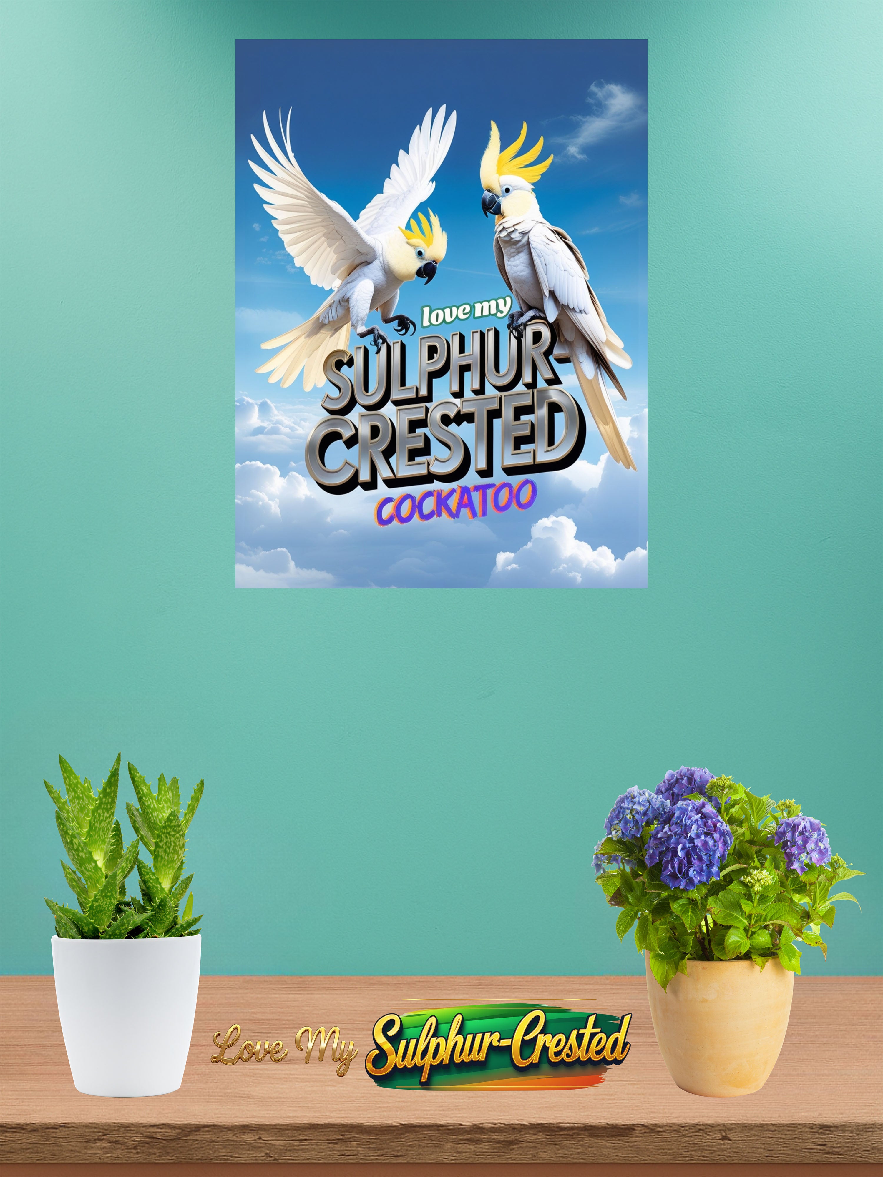 Sulphur crested cockatoo wall hanging