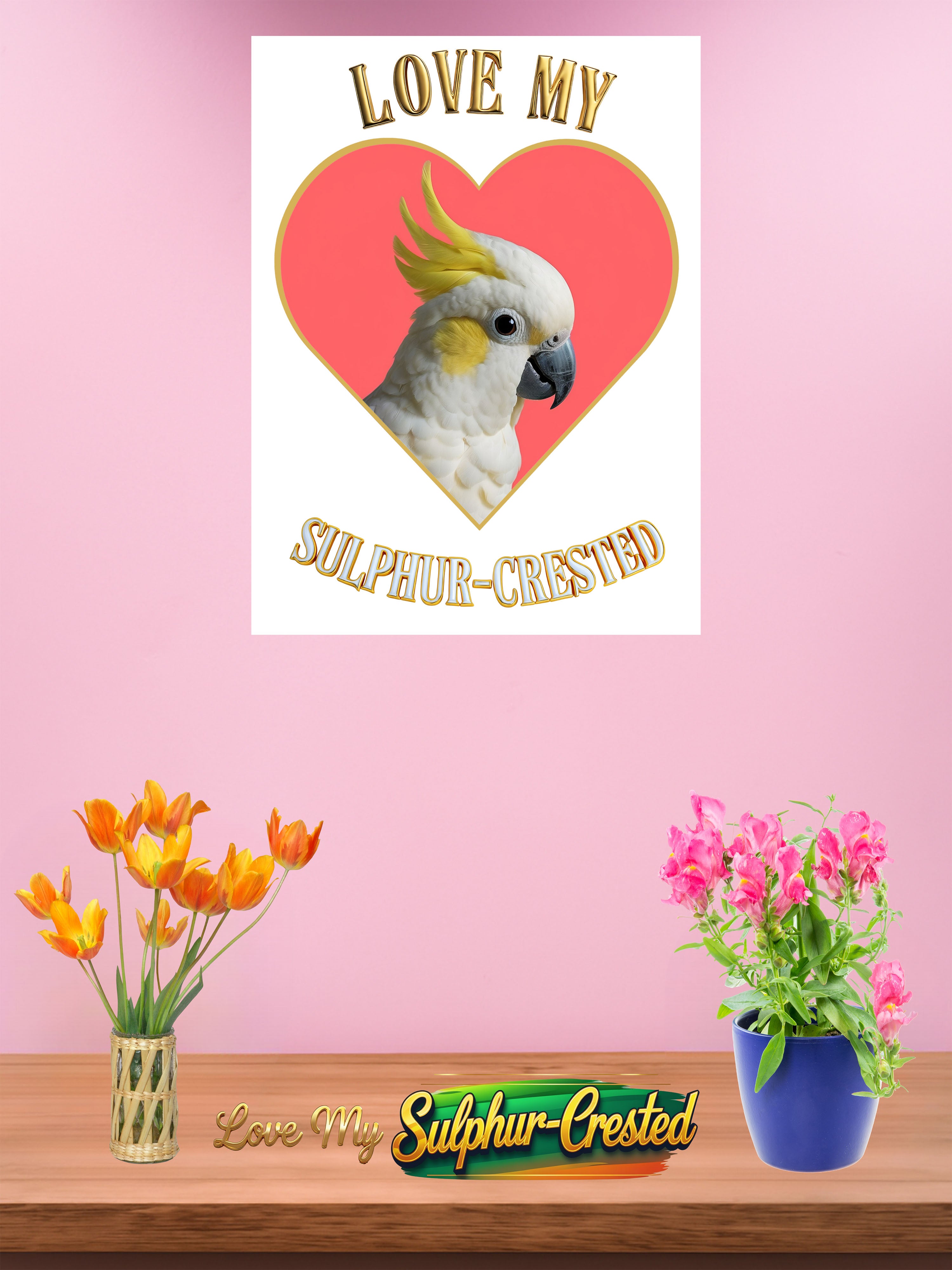 Sulphur crested cockatoo wall hanging