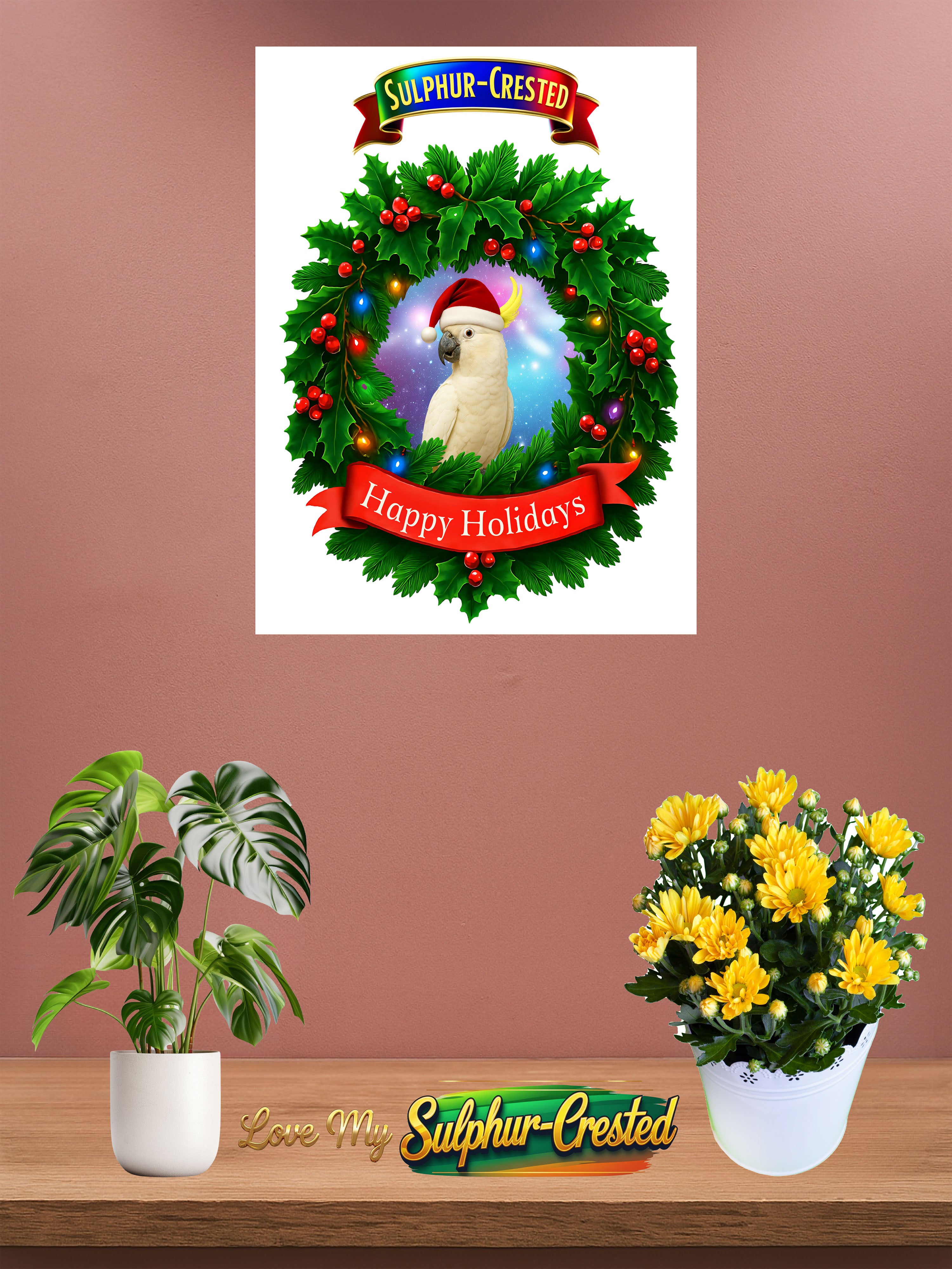 Happy Holidays Sulphur Crested Wall-Hanging