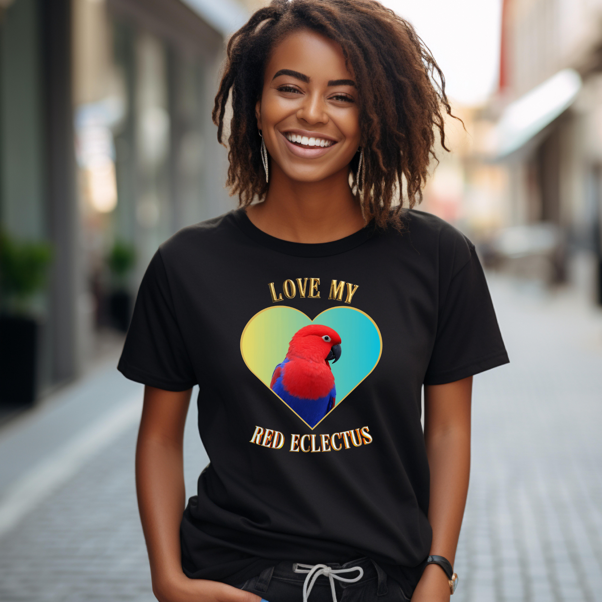 Love My Red Eclectus Heart T-Shirt