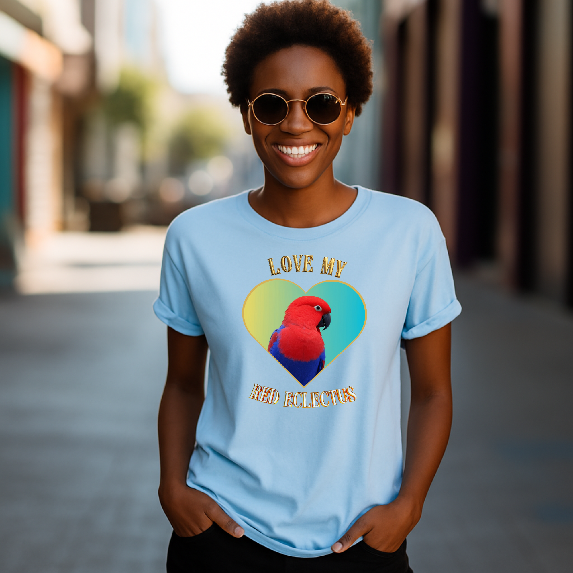 Love My Red Eclectus Heart T-Shirt