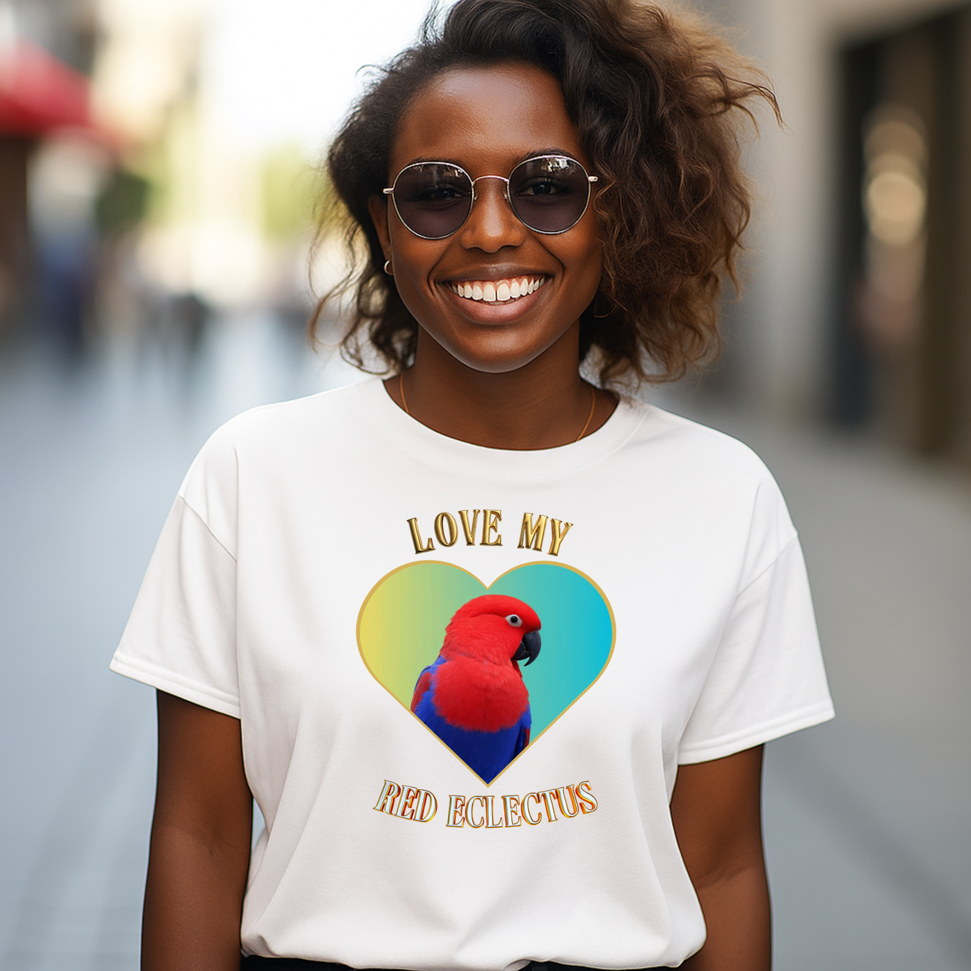 Love My Red Eclectus Heart T-Shirt