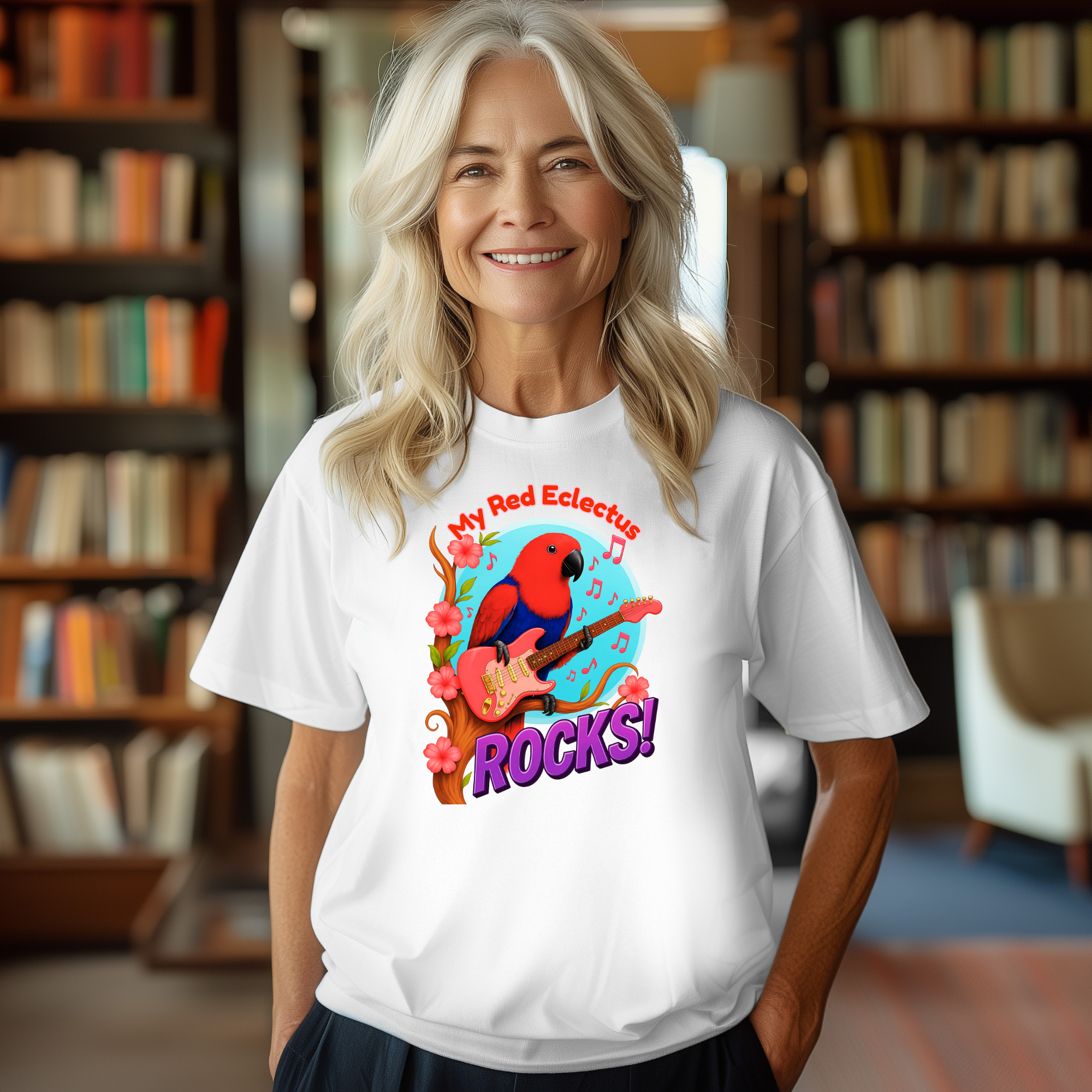 My Red Eclectus Rocks Guitar T-Shirt