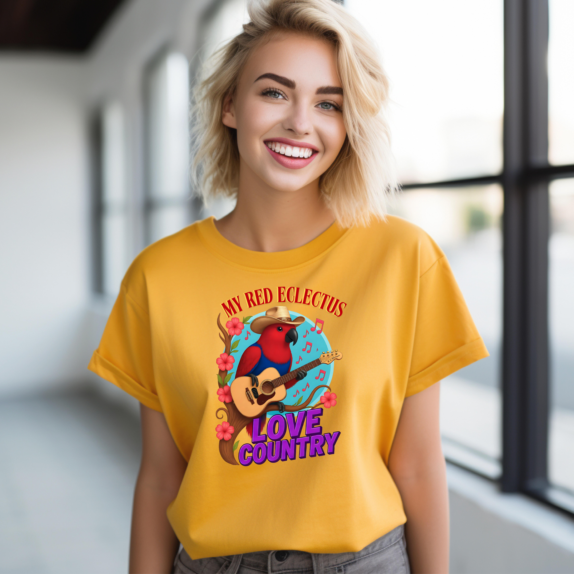 My Red Eclectus Love Country T-Shirt