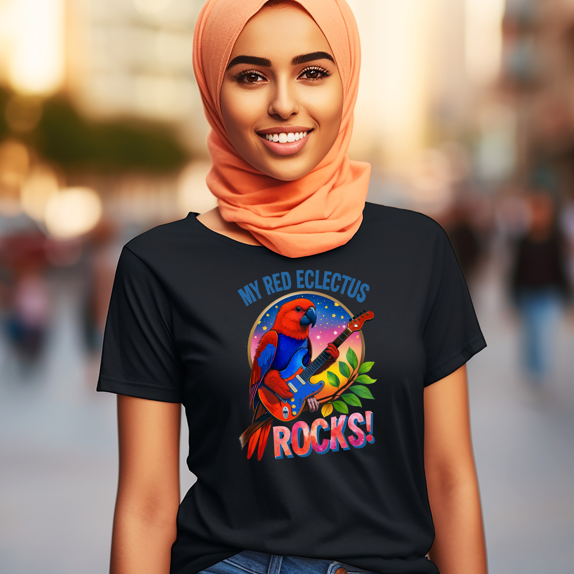My Red Eclectus Rocks Music T-Shirt