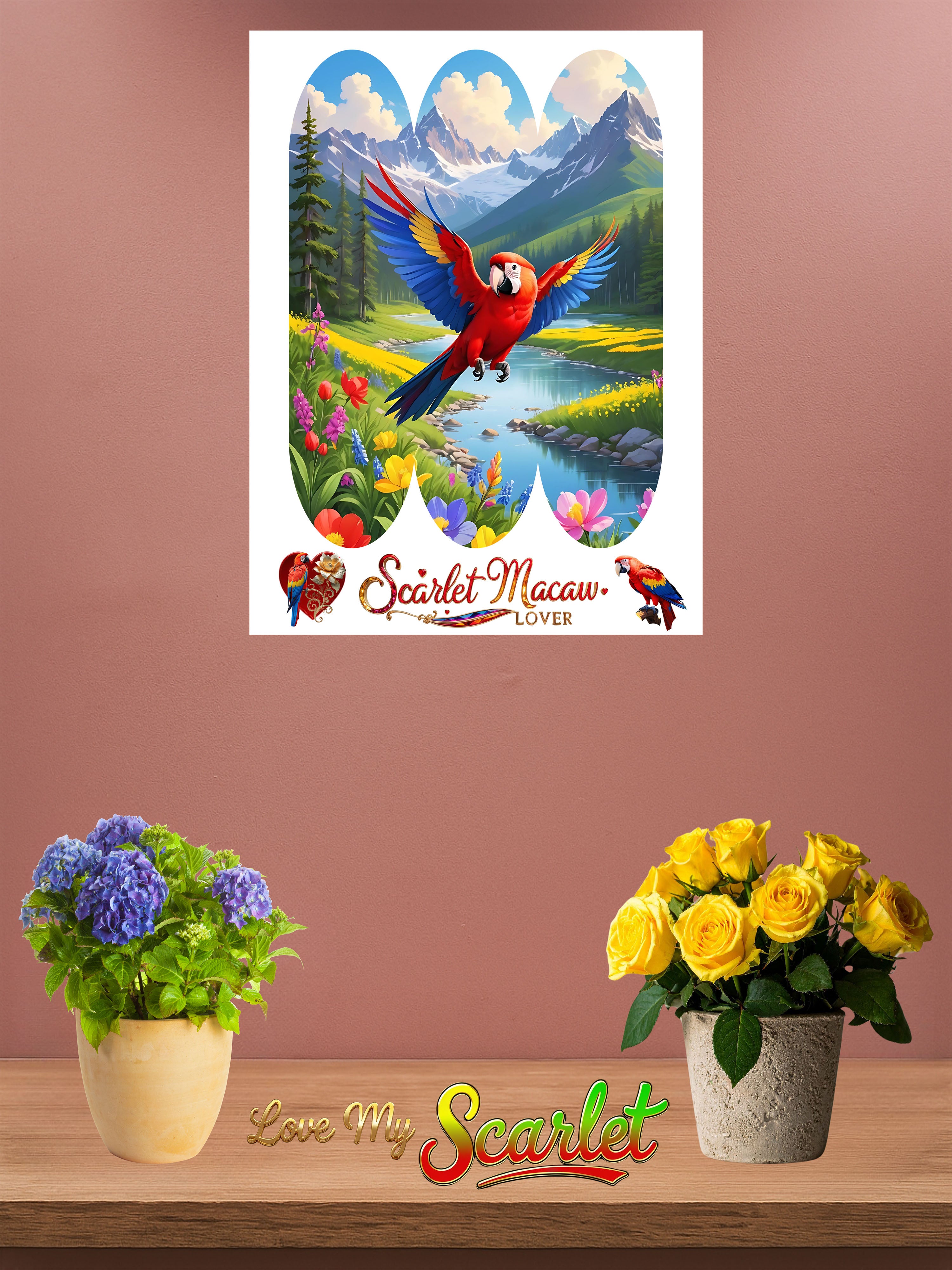 Scarlet Macaw Lover Lake Wall-Hanging
