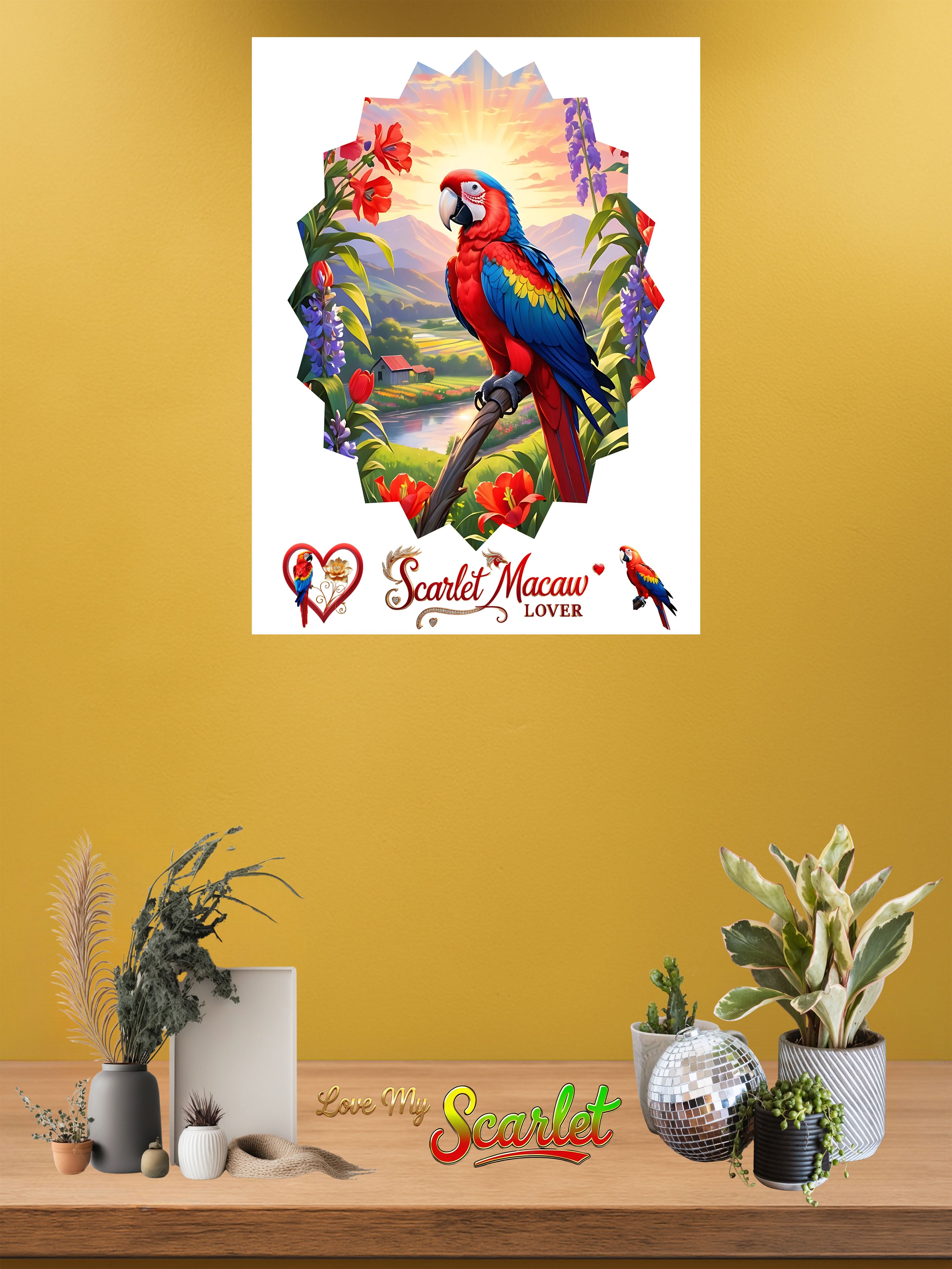 Scarlet Macaw Lover Nature Scenic Wall-Hanging