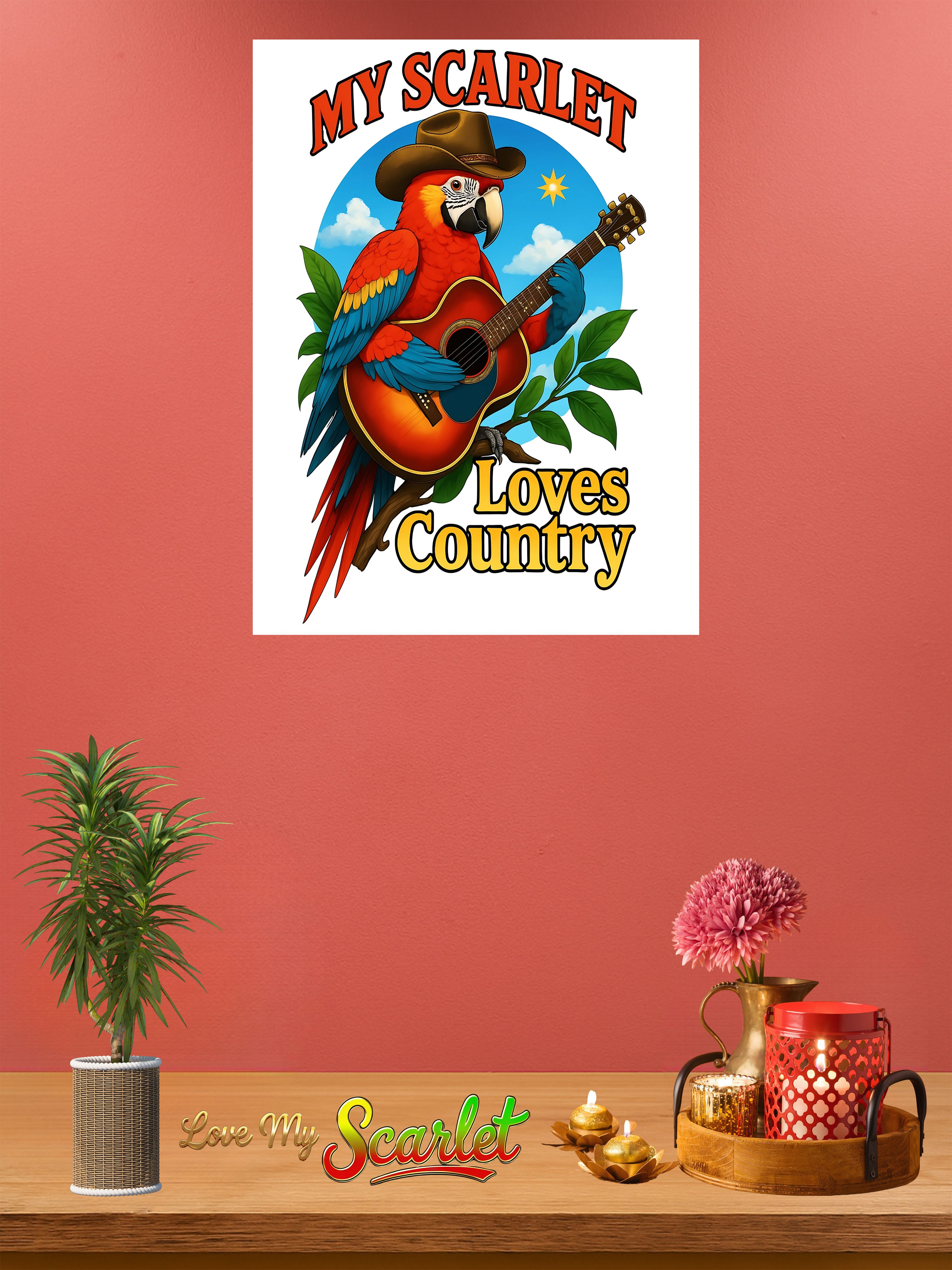 Scarlet macaw wall hanging