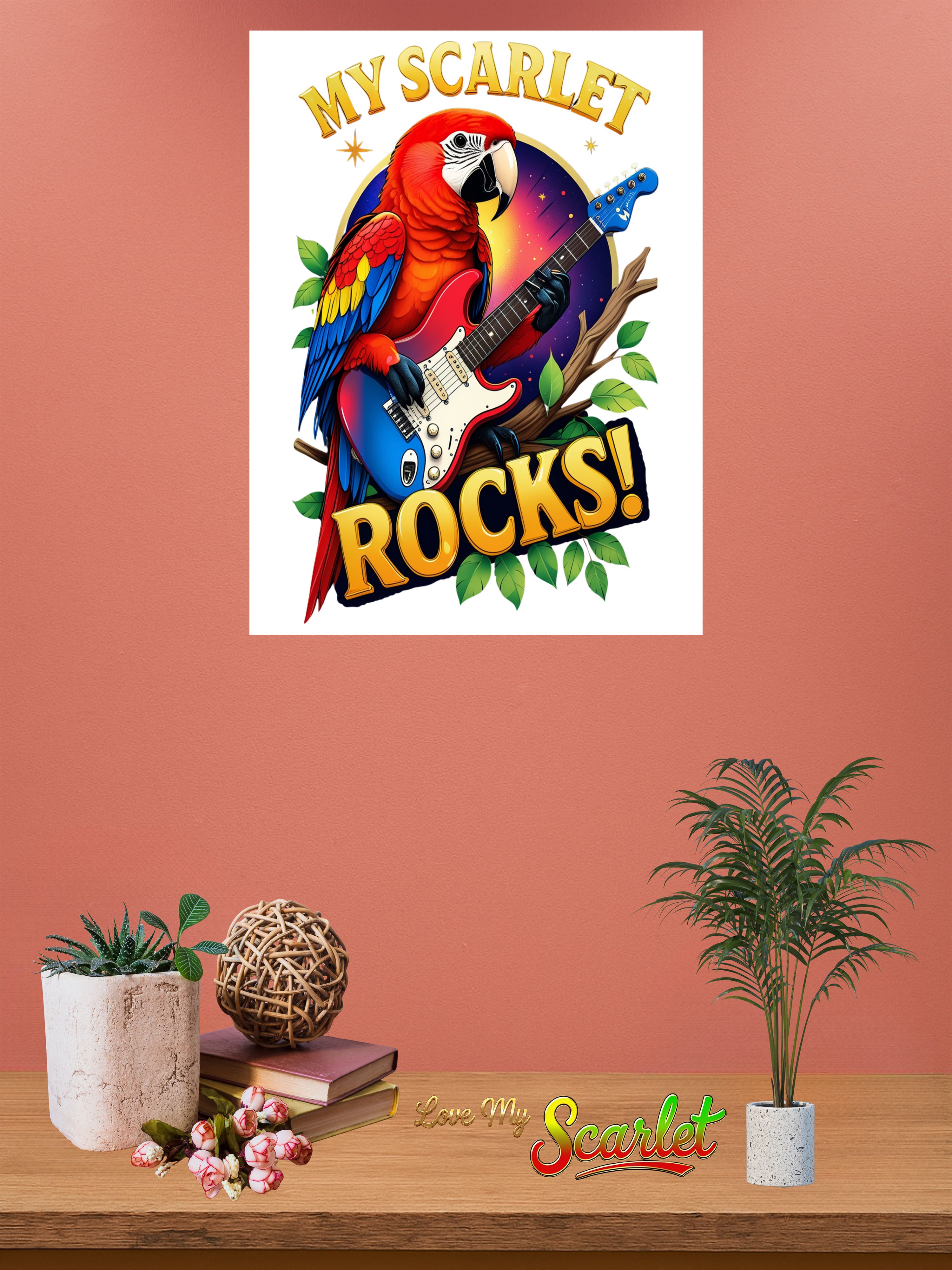 Scarlet macaw wall hanging