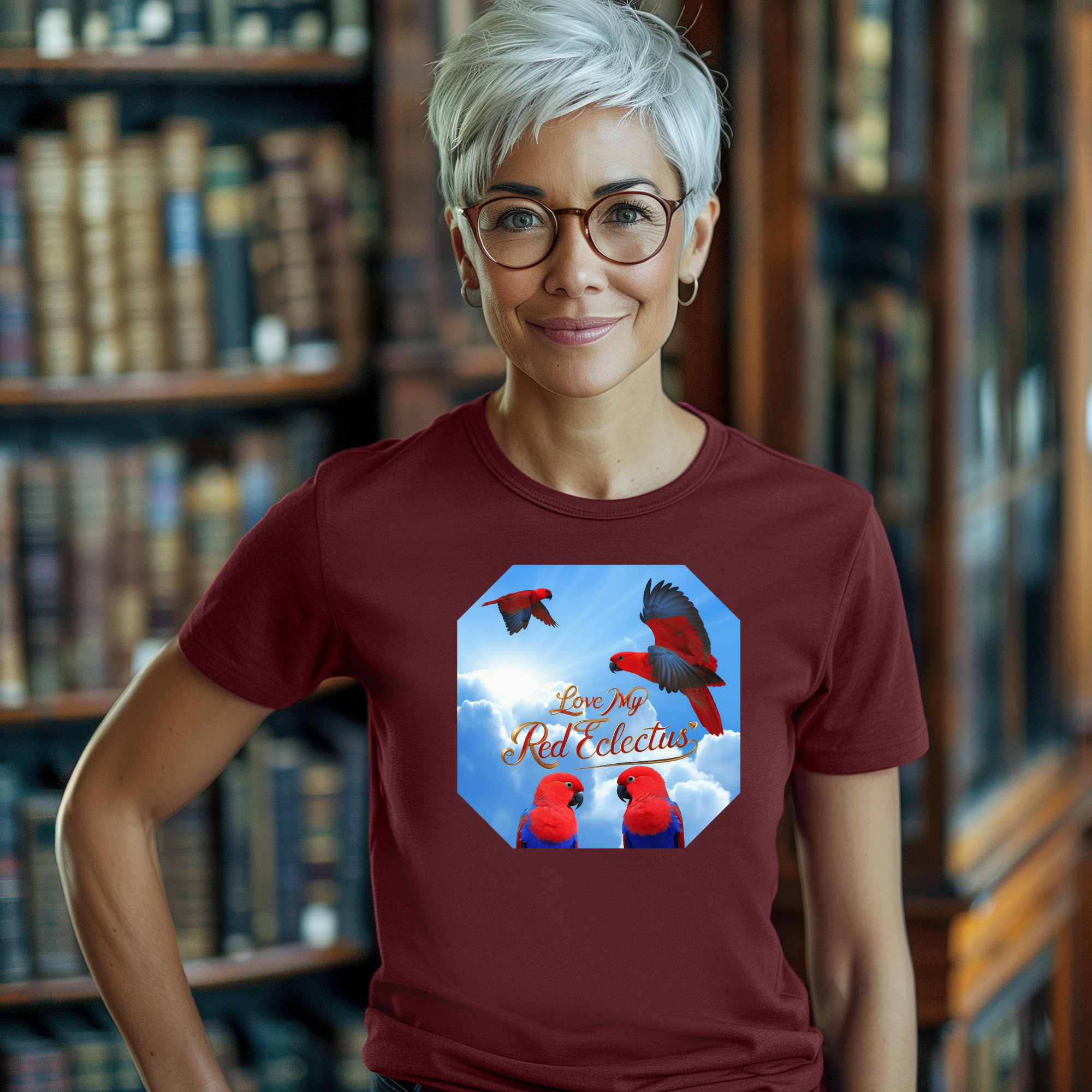 Love My Red Eclectus Flying T-Shirt