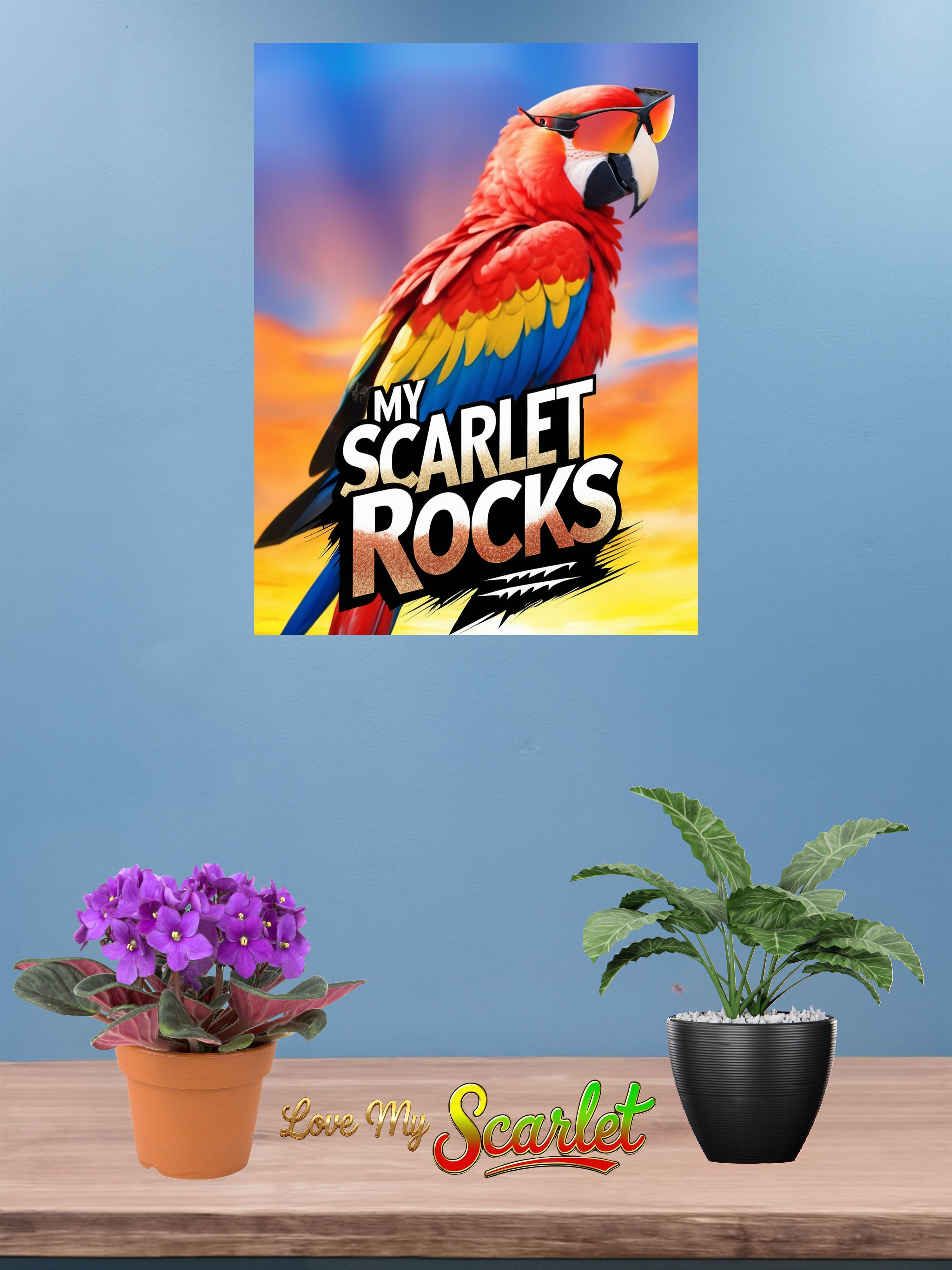 Scarlet macaw wall hanging