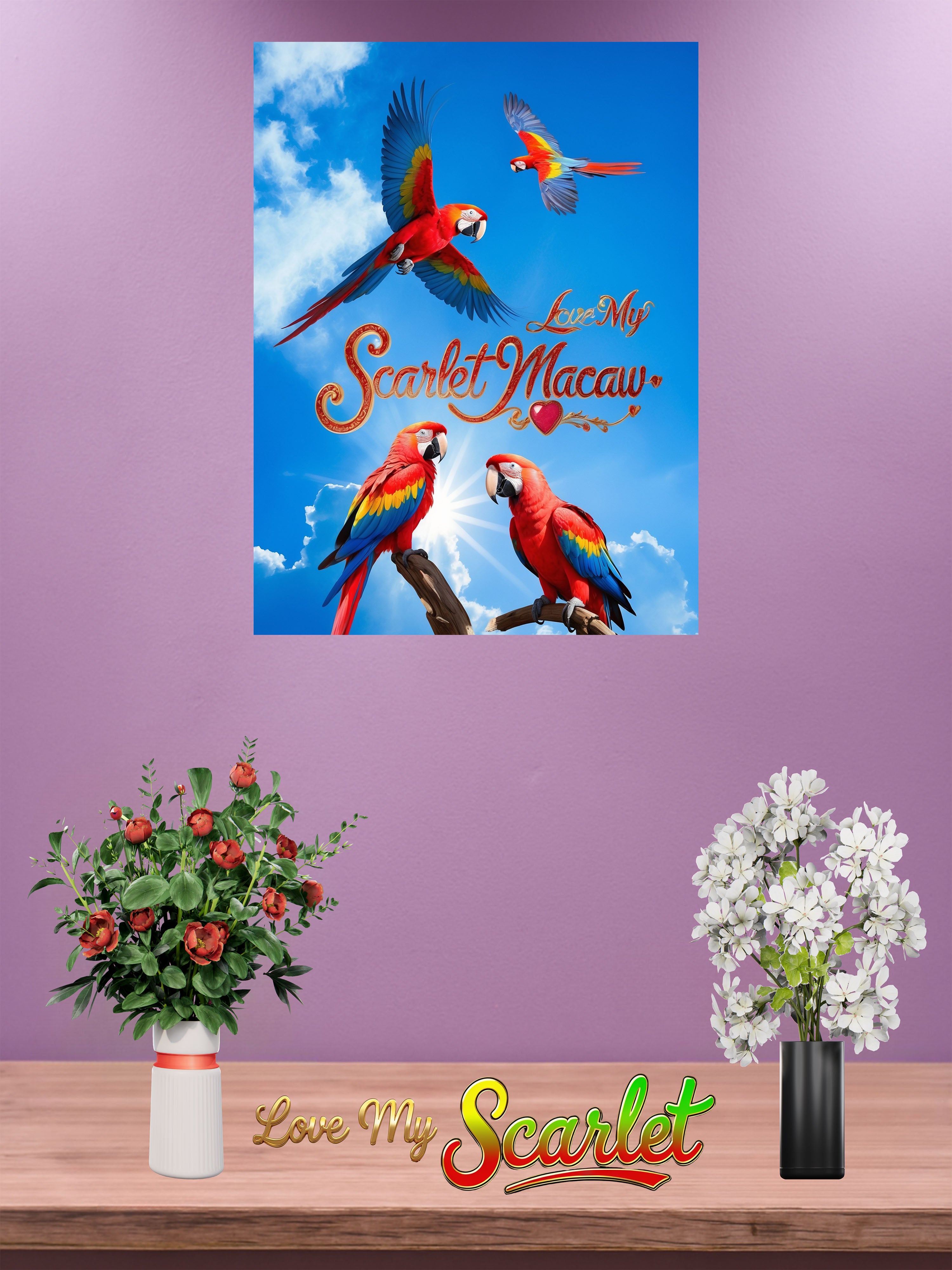 Love My Scarlet Macaw Wall-Hanging