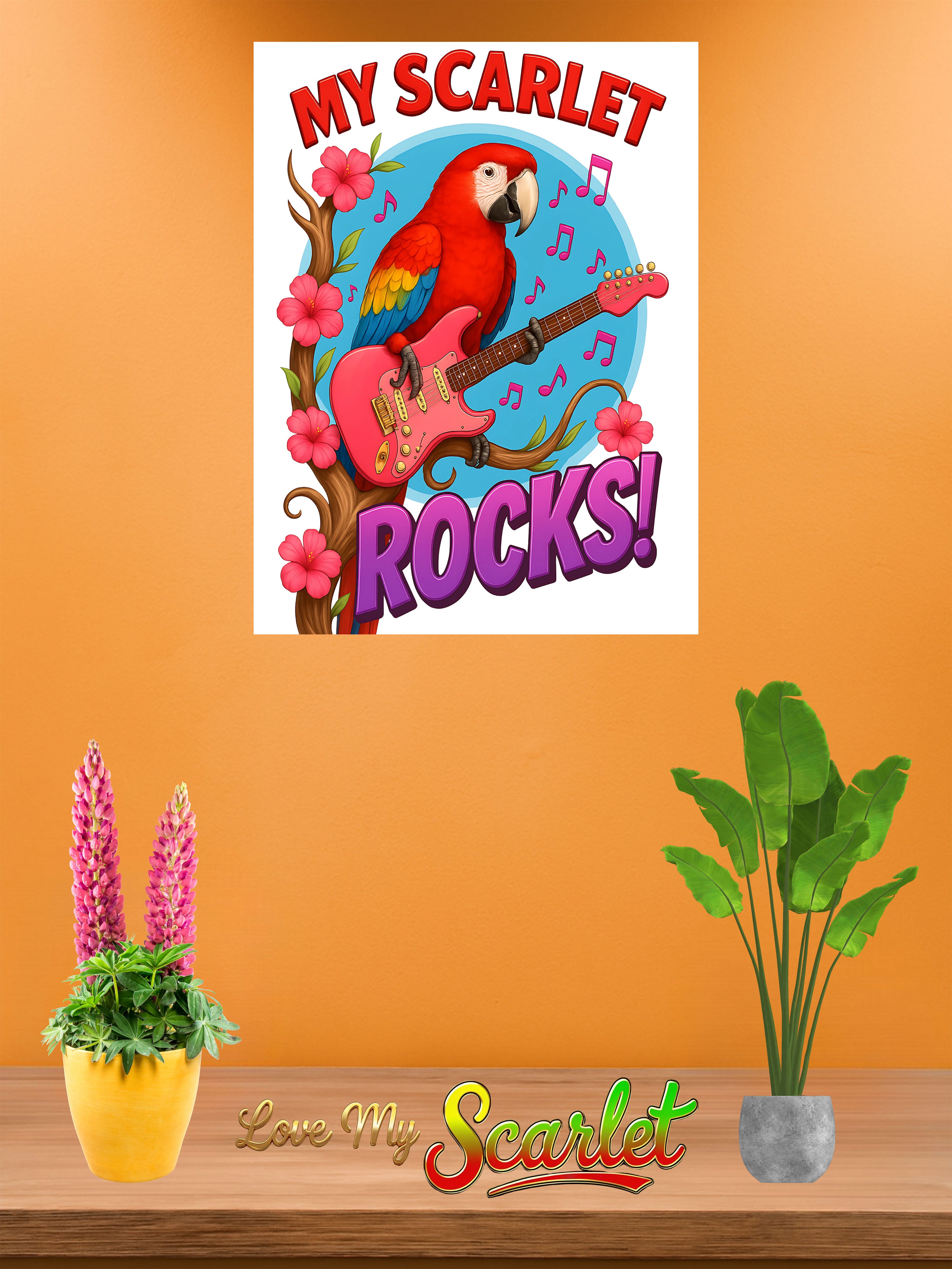 Scarlet macaw wall hanging