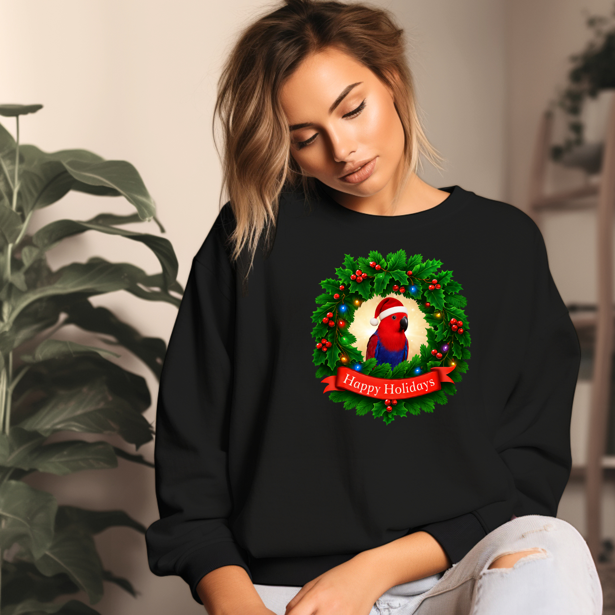 Happy Holidays Red Eclectus Sweatshirt