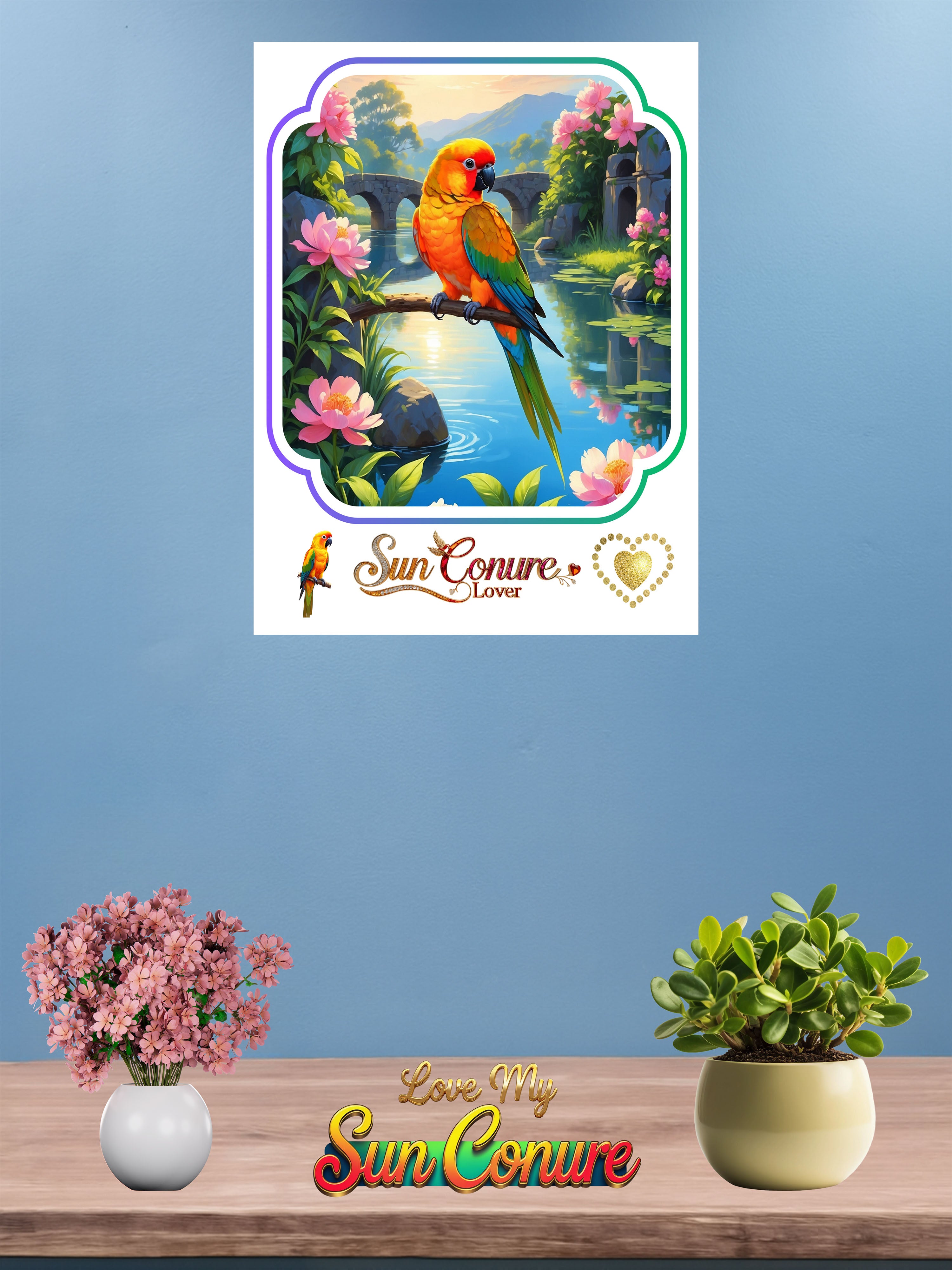 Sun Conure Lover Nature Scenic Wall-Hanging