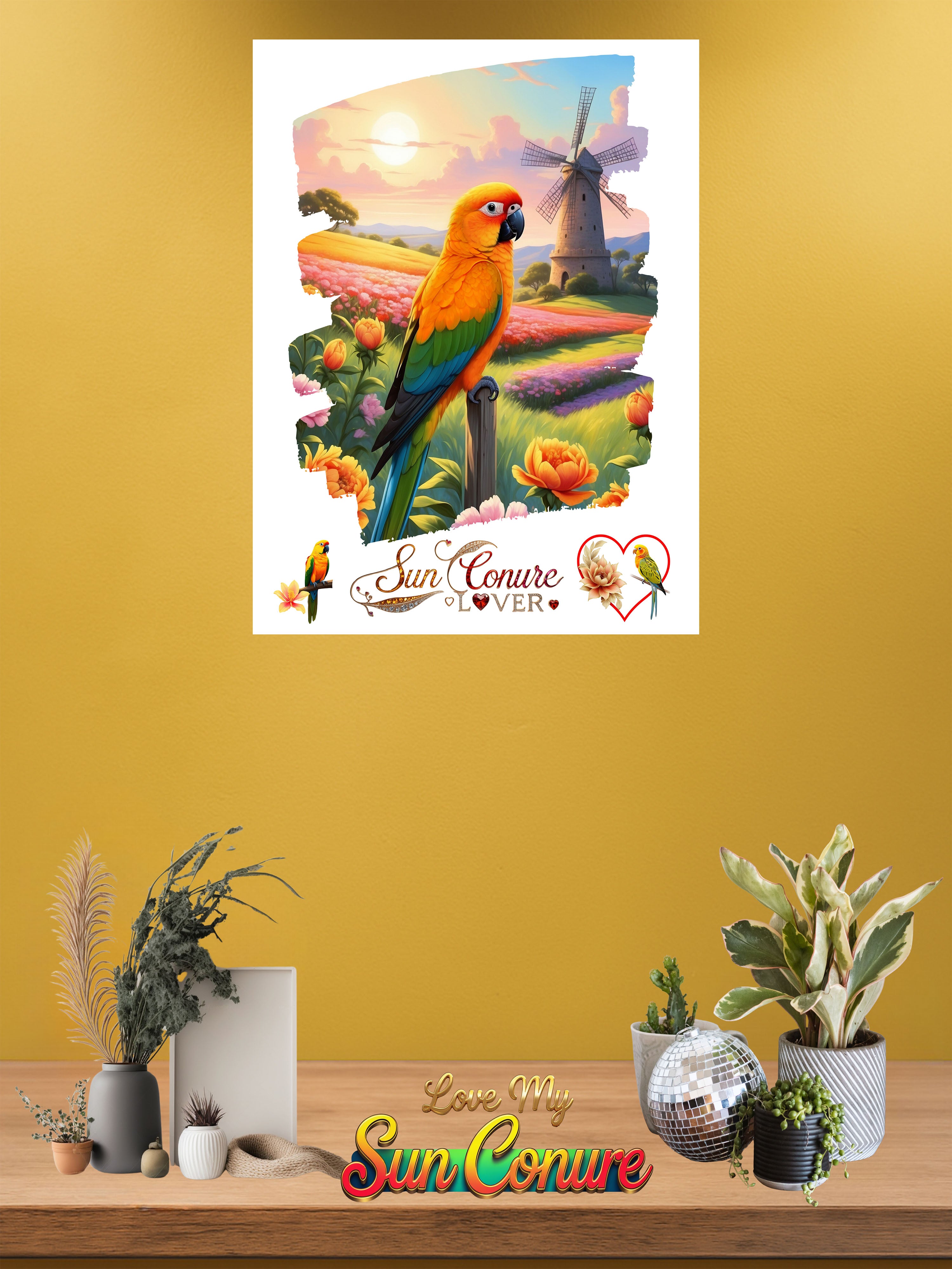 Sun Conure Lover Sunset Wall-Hanging