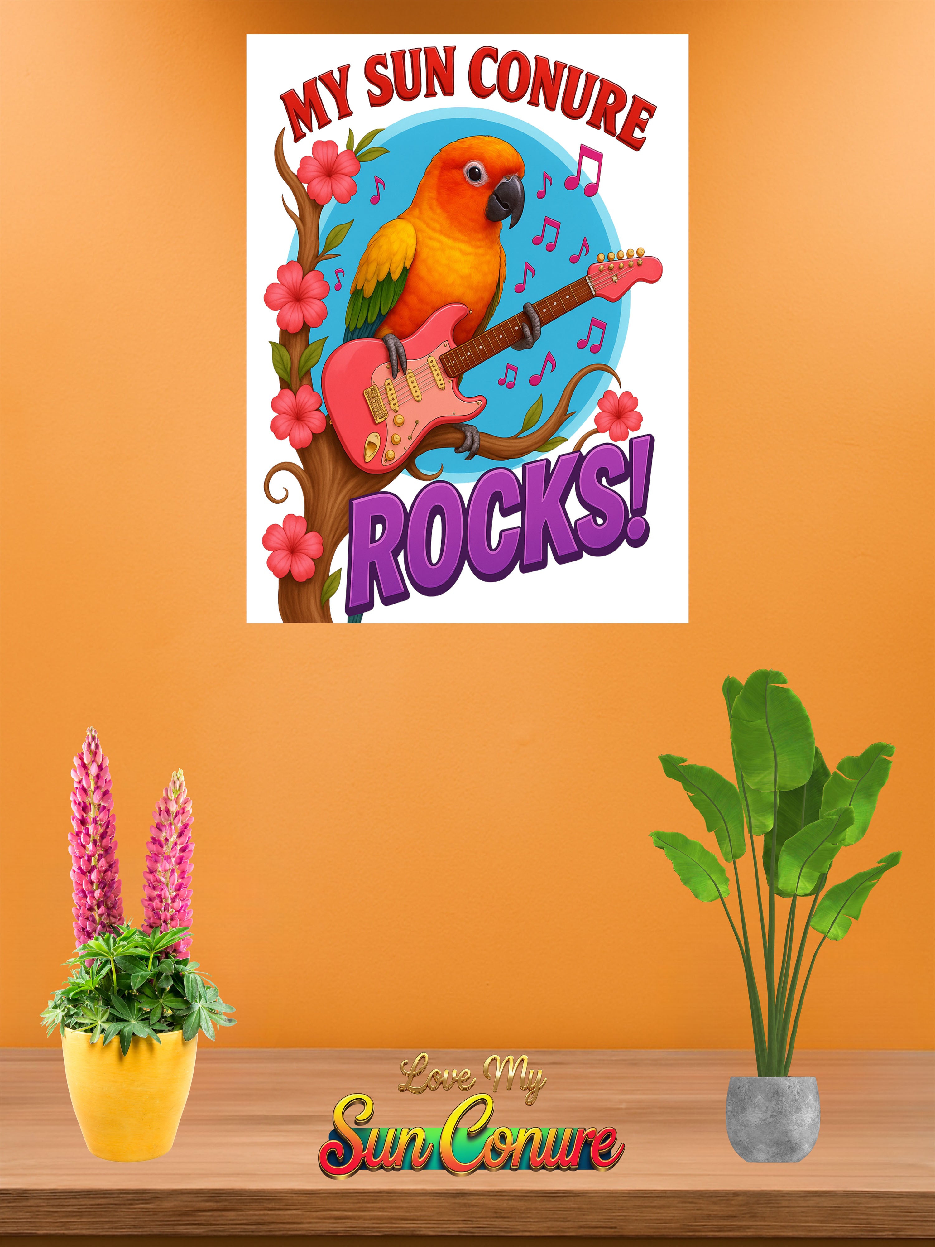 Sun conure wall hanging