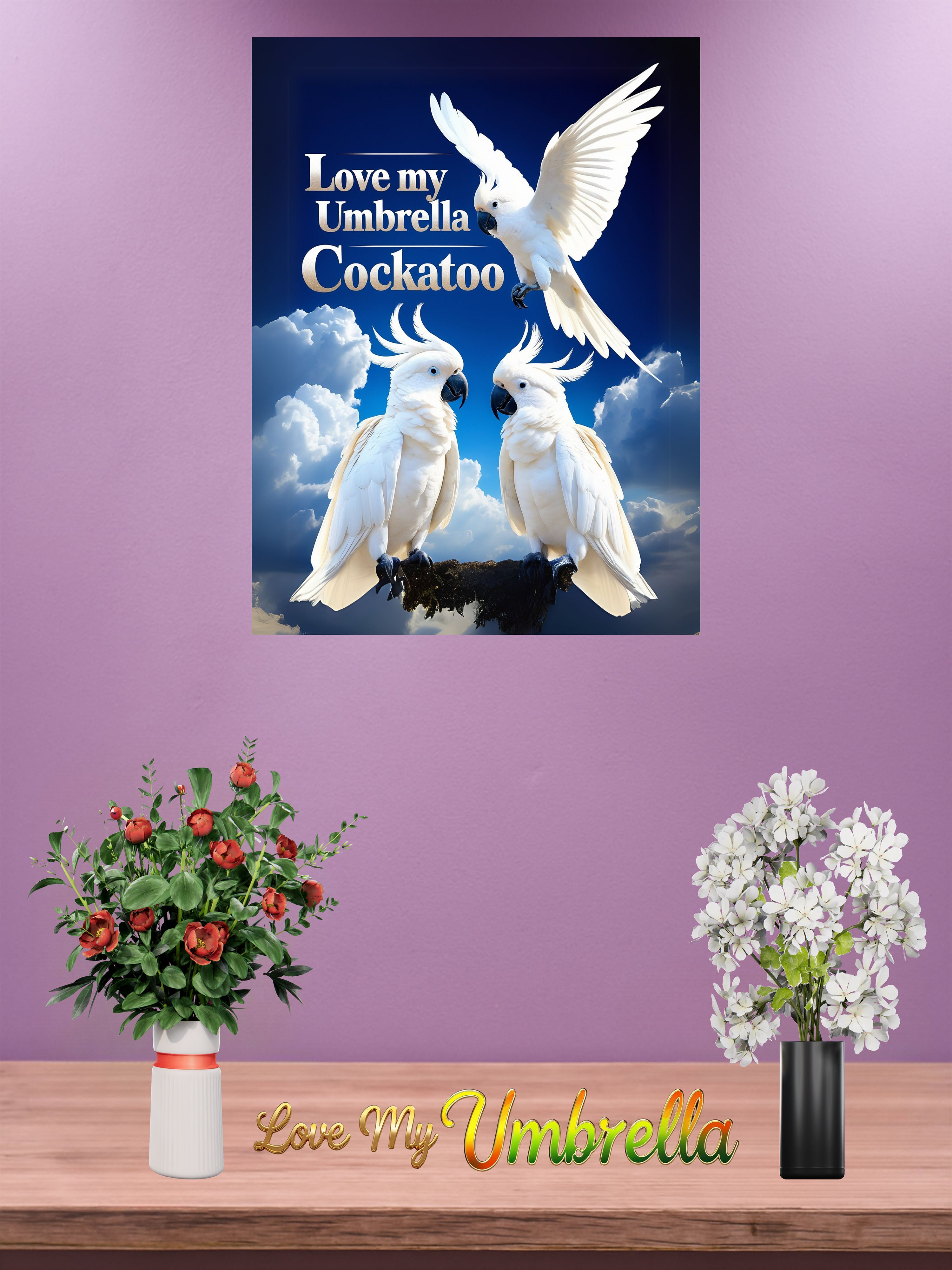 Love My Umbrella Cockatoo Wall-Hanging
