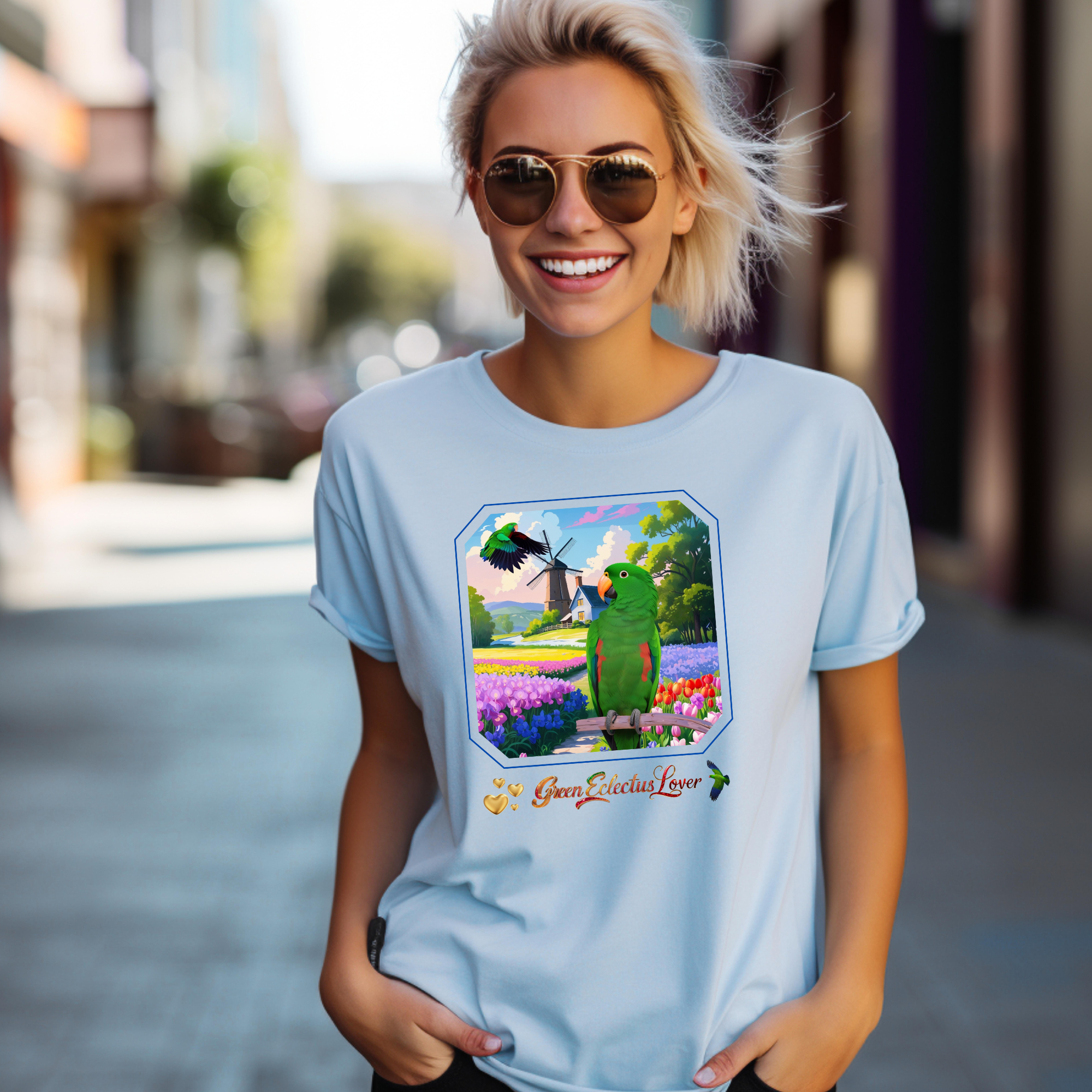 Green Eclectus Lover Nature Scenic T-Shirt