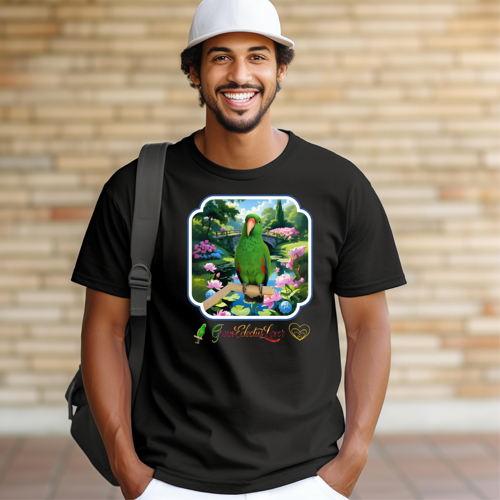 Green Eclectus Lover Bridge T-Shirt