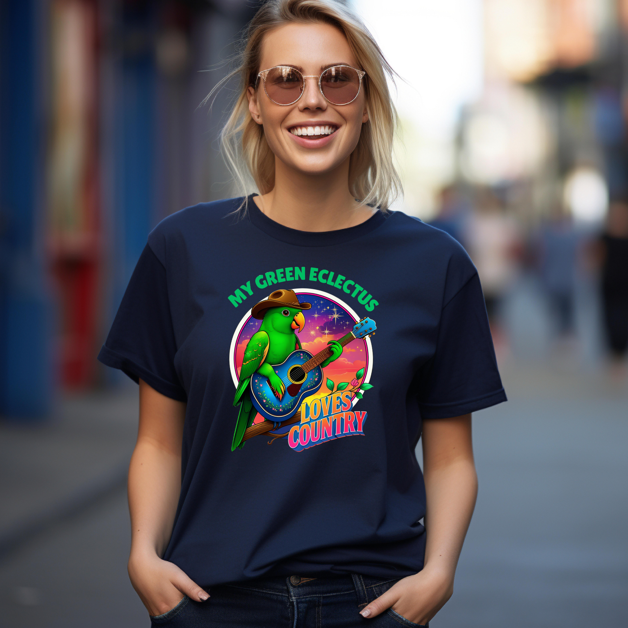 Green Eclectus Loves Country T-Shirt