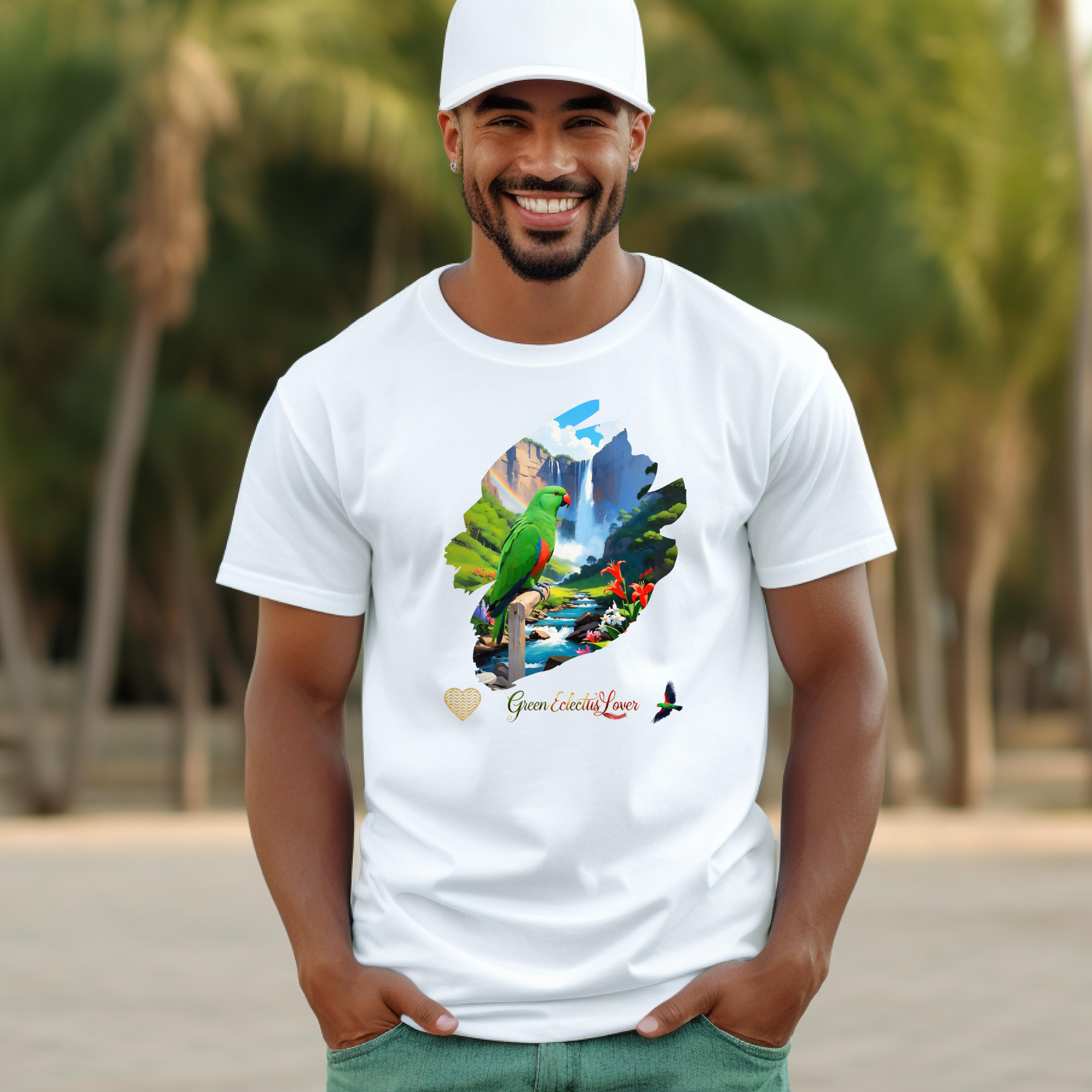 Green Eclectus Waterfall T-Shirt