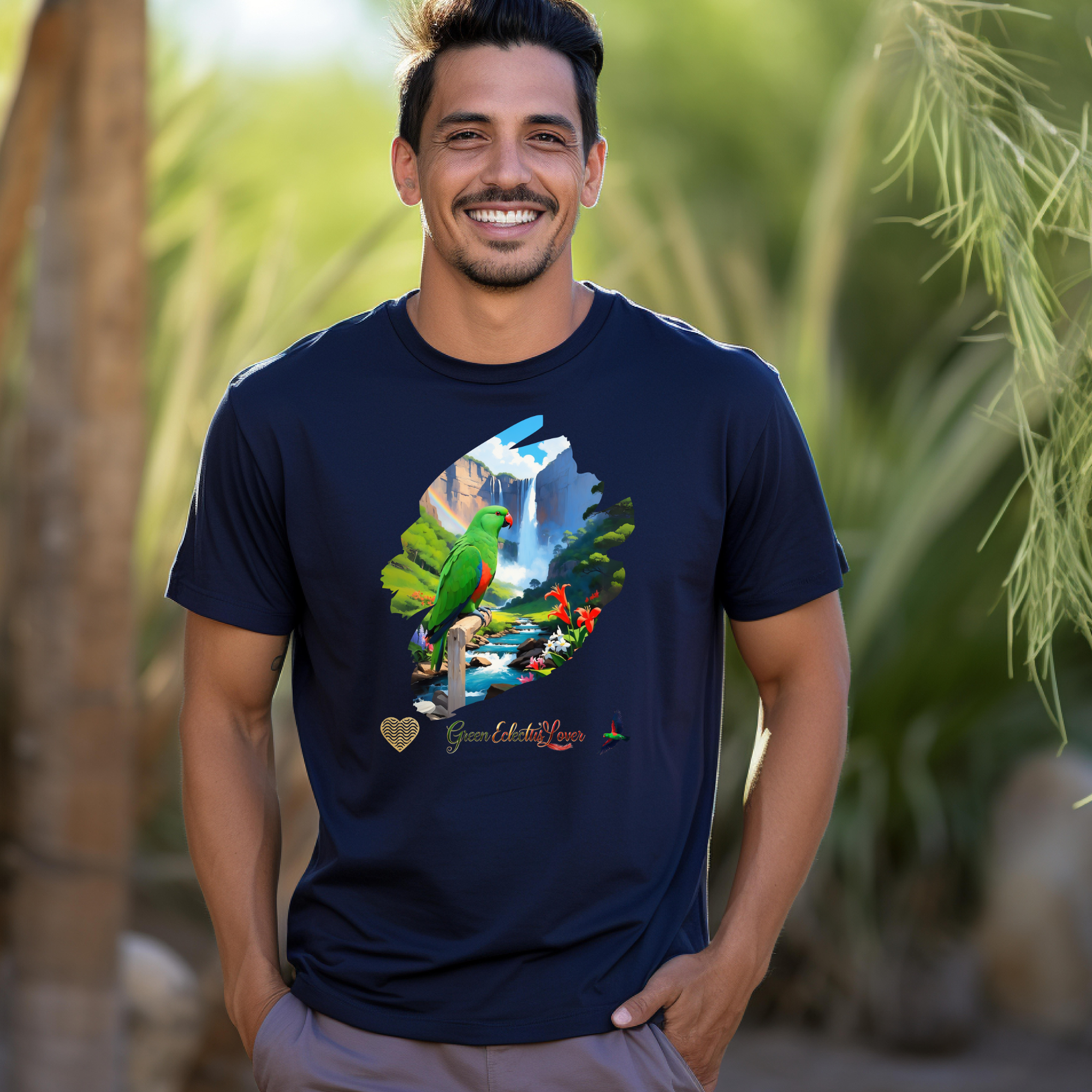 Green Eclectus Waterfall T-Shirt