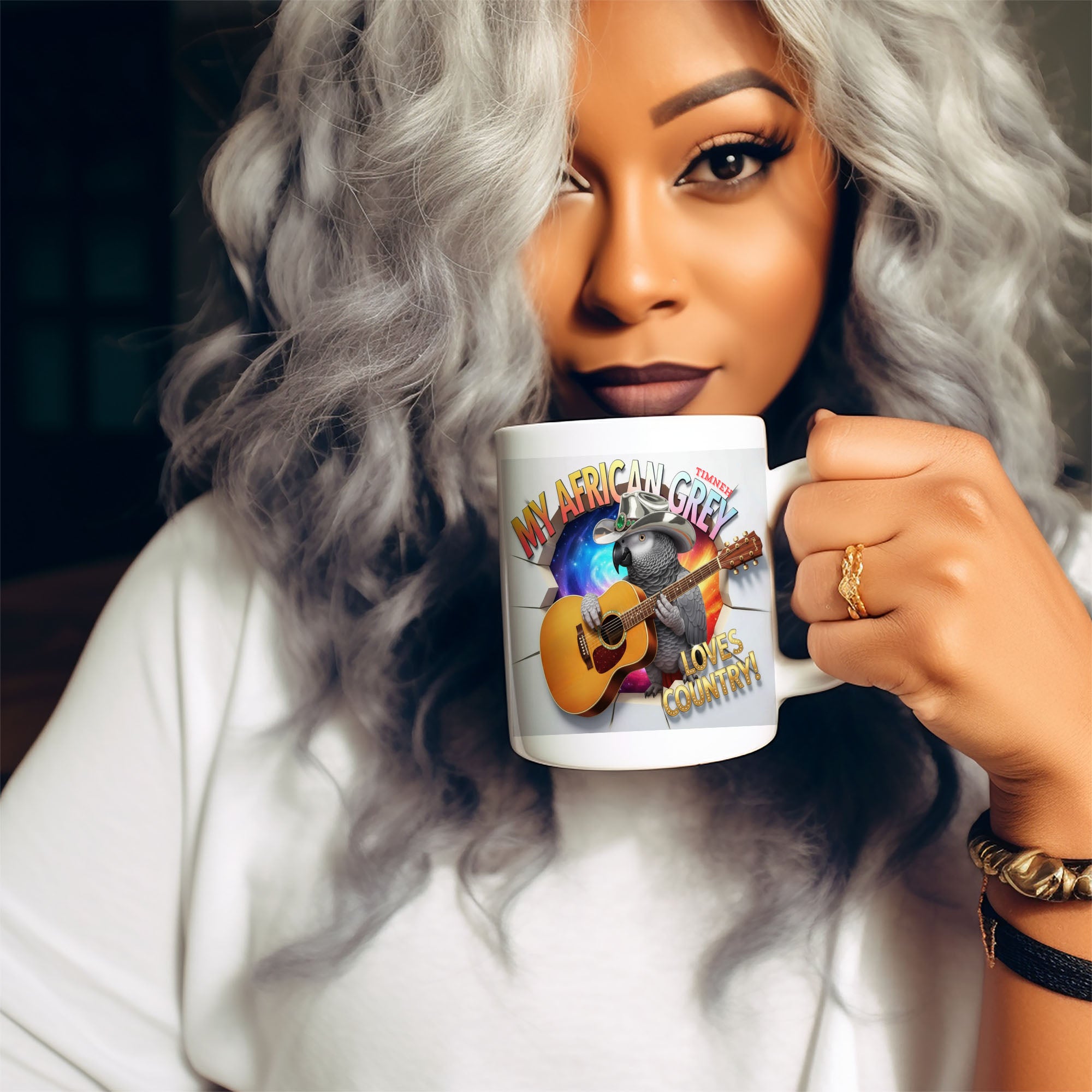 African Grey Timneh Loves Country Mug