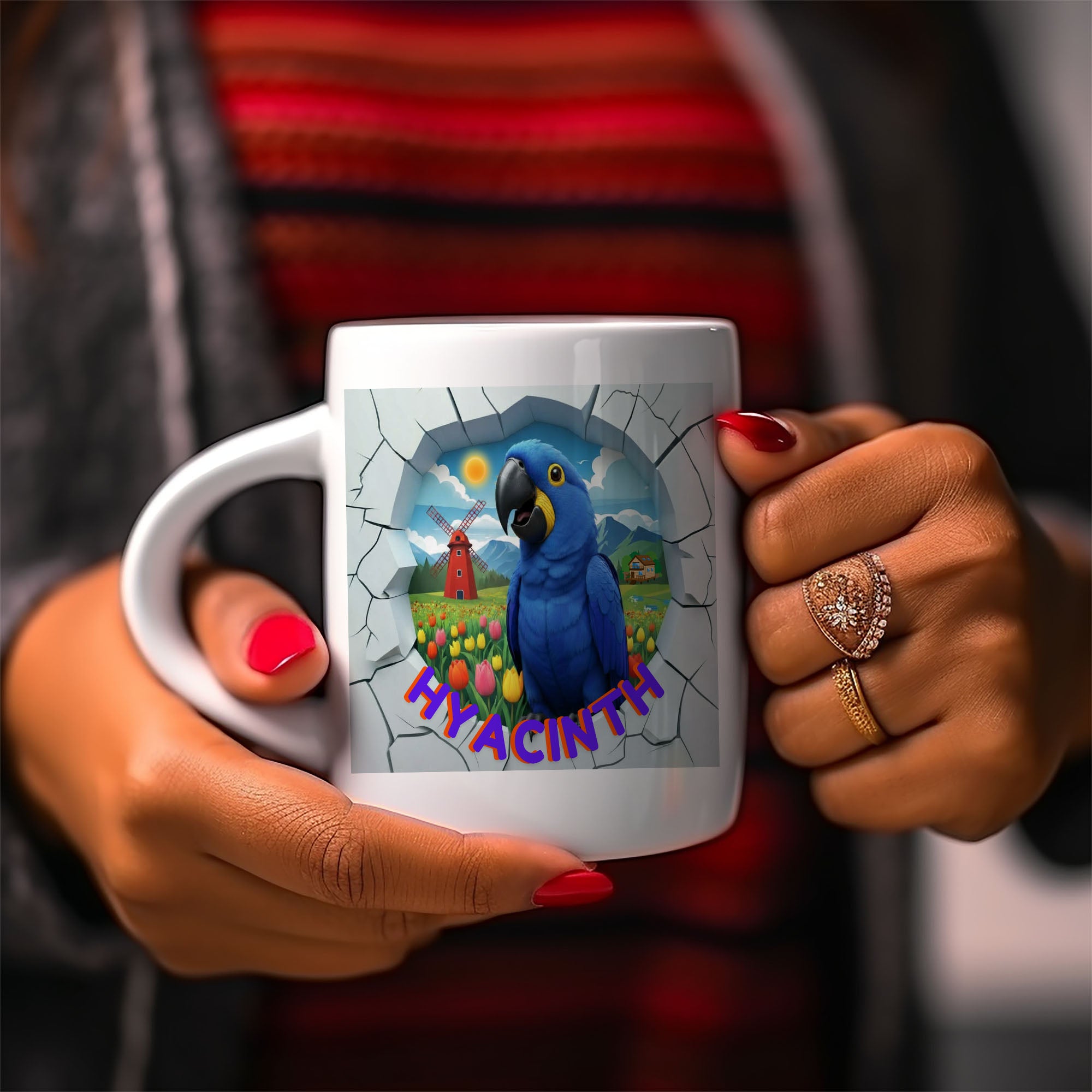 Blue Hyacinth Tulip Windmill Field Mug