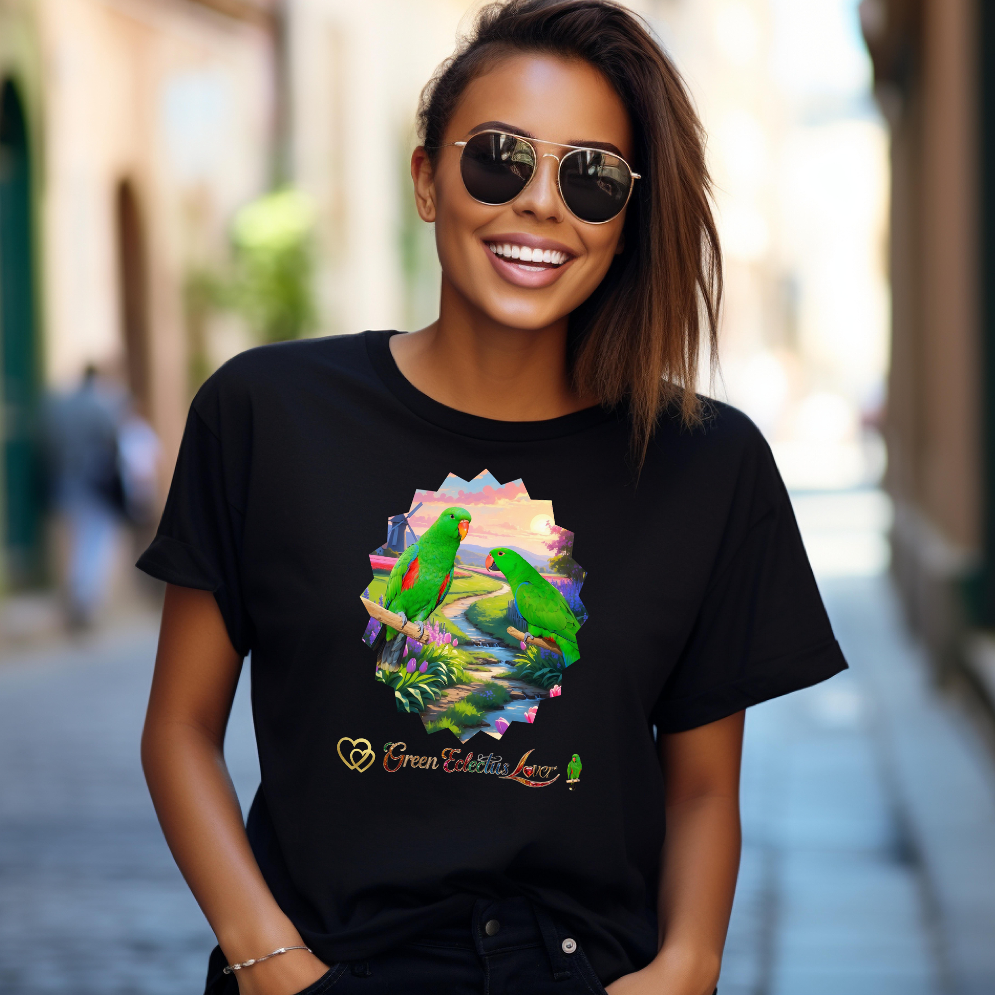 Green Eclectus Lover Nature Scenic T-Shirt