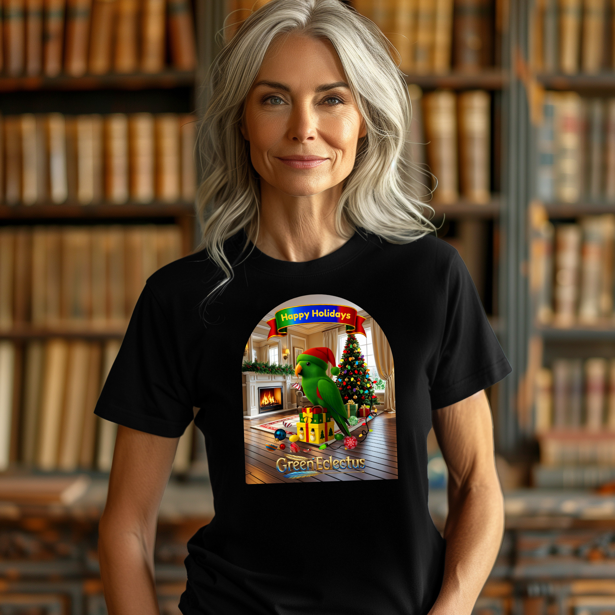 Happy Holidays Green Eclectus T-Shirt