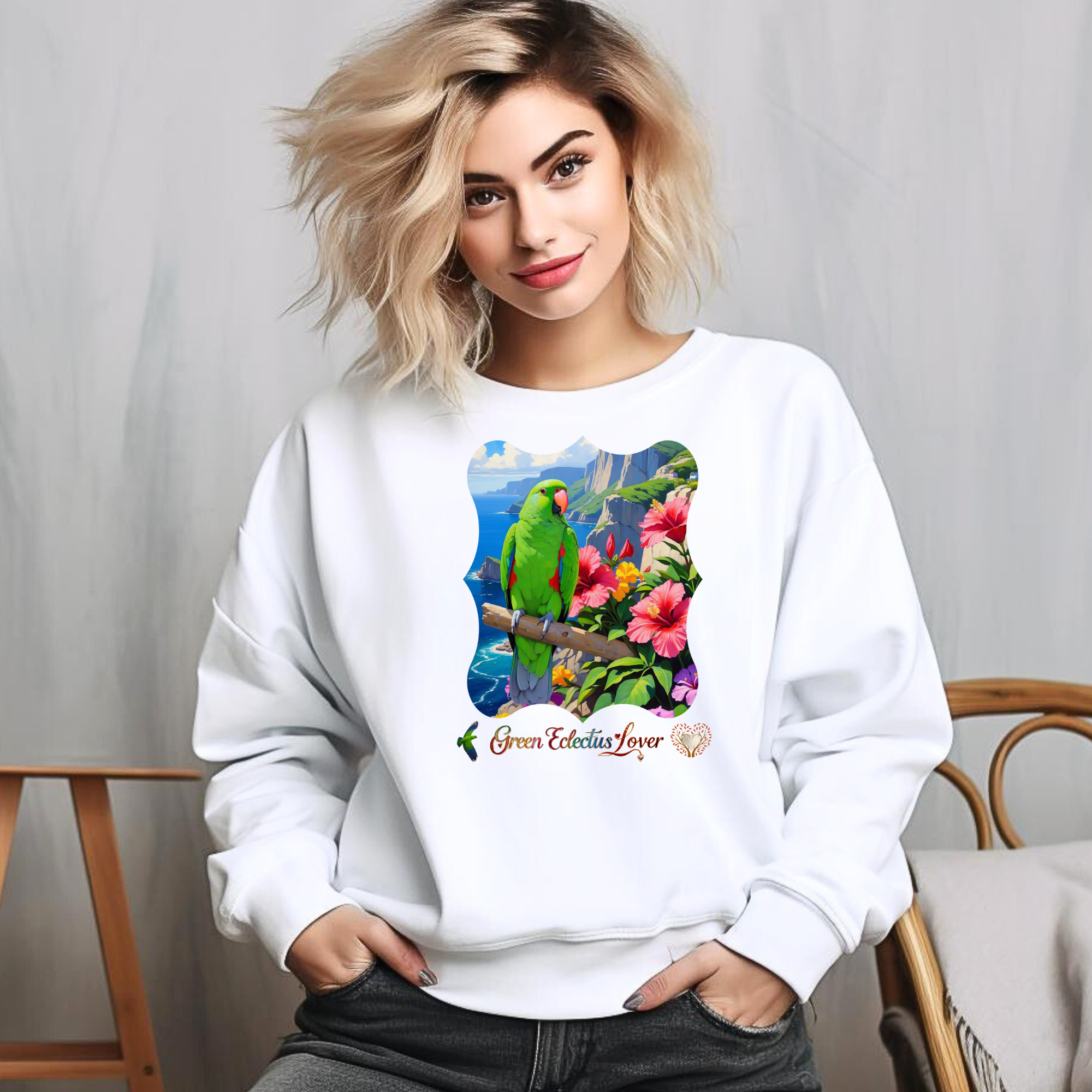 Green Eclectus Sweatshirt