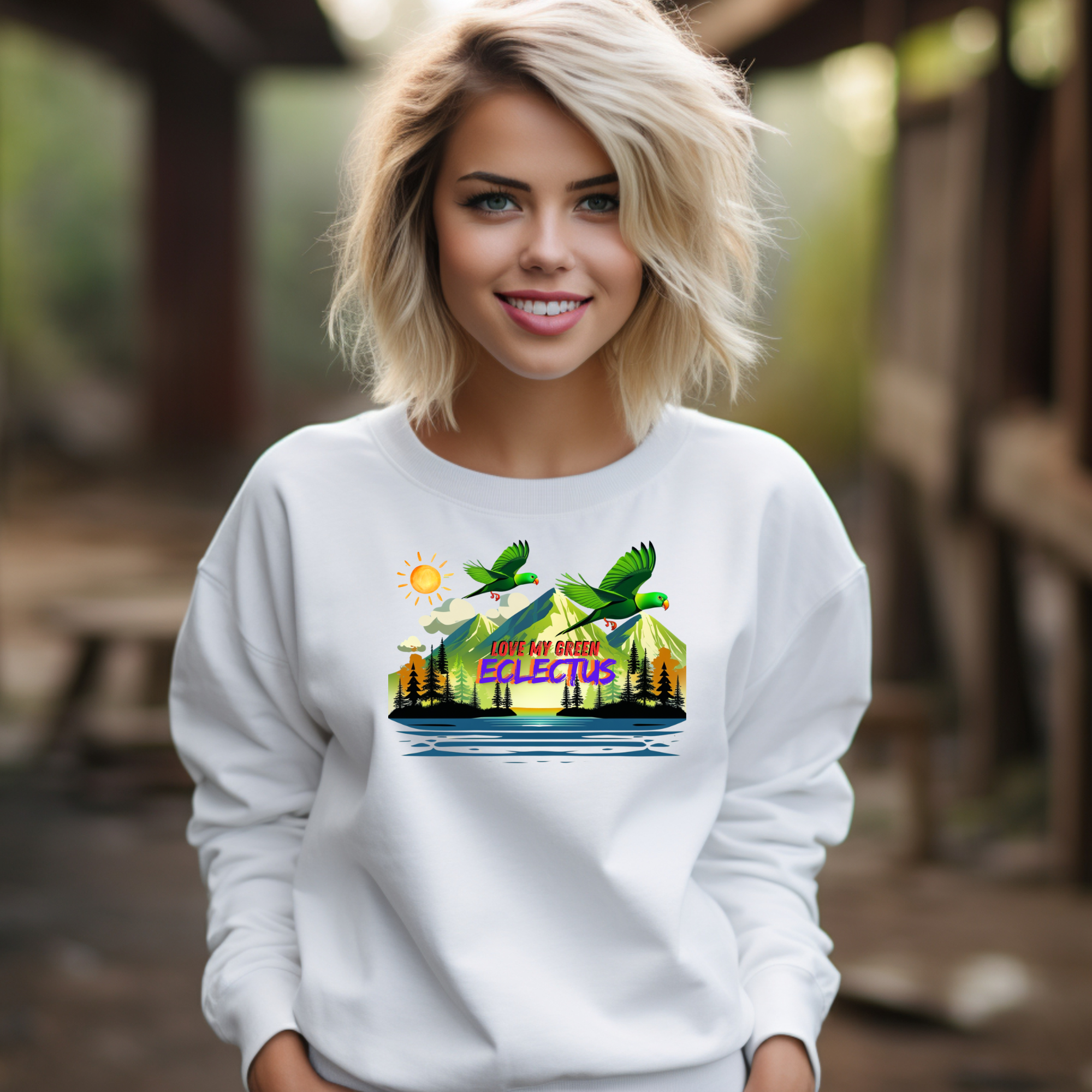 Green Eclectus Sweatshirt
