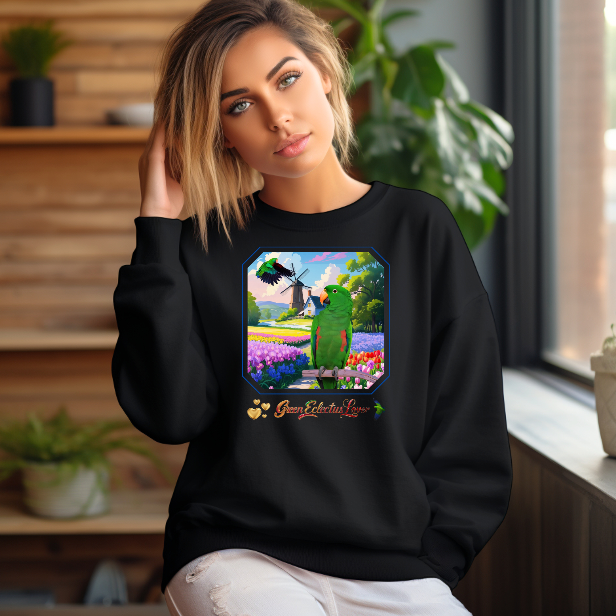 Green Eclectus Sweatshirt