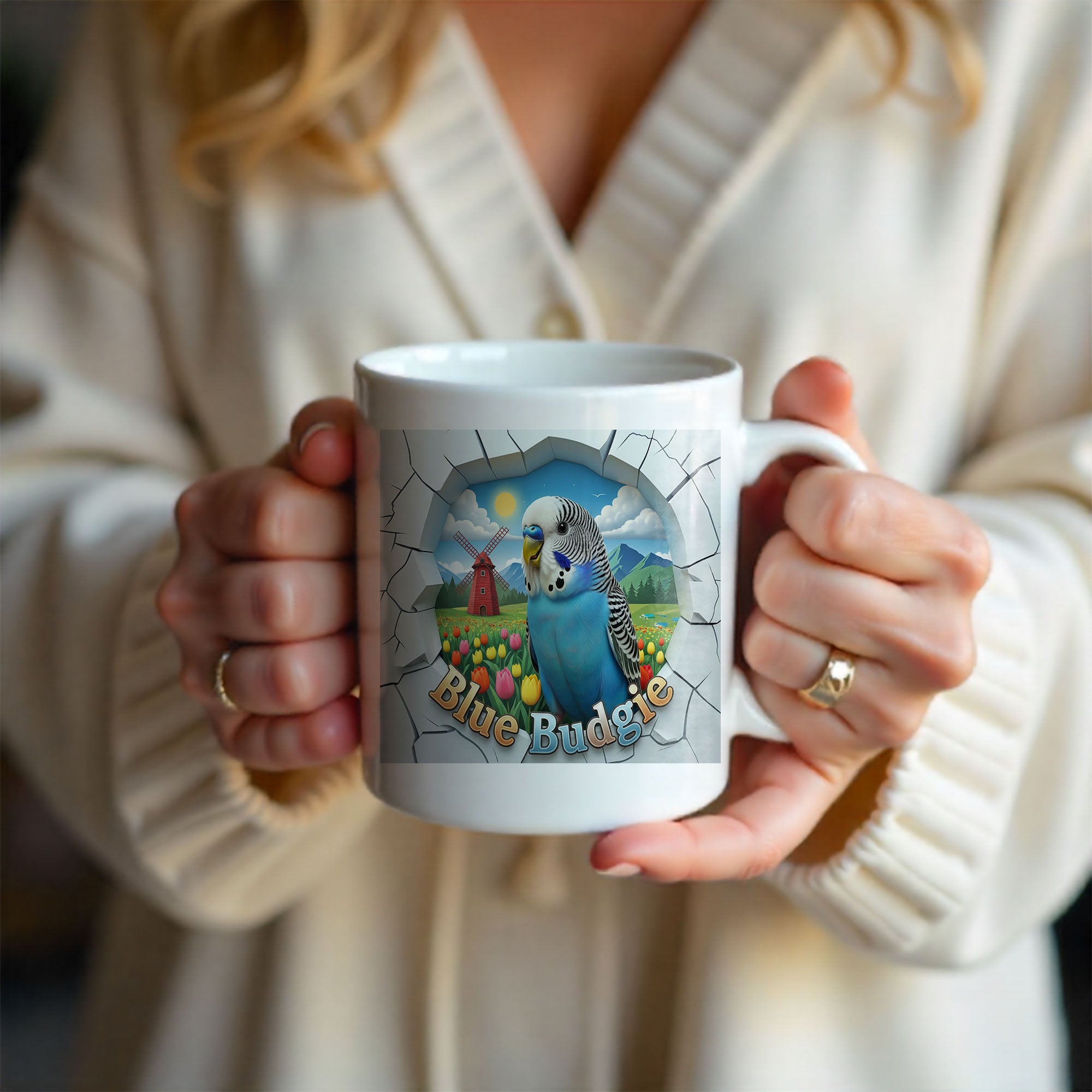 Blue Budgie Nature Scenic Mug
