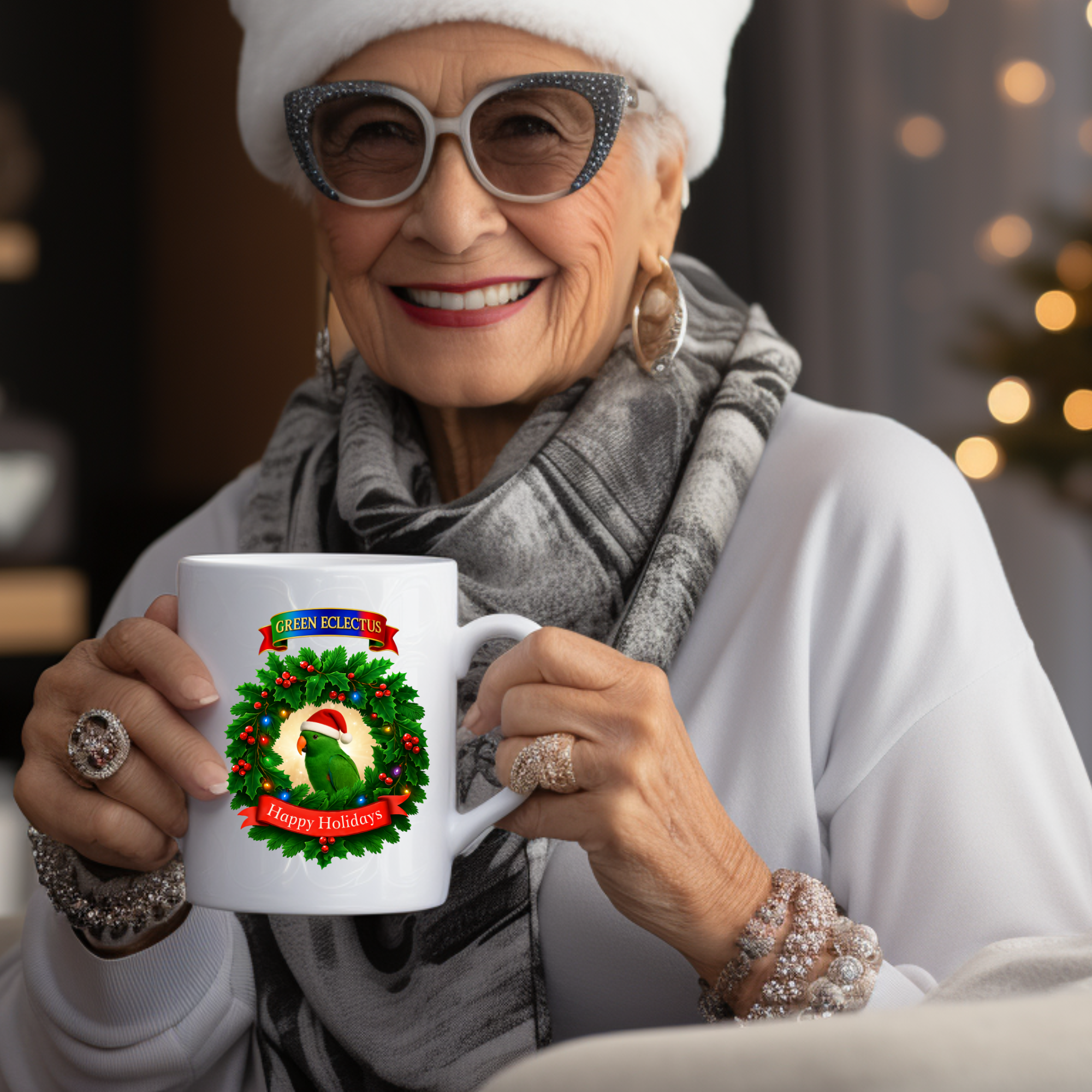 Happy Holidays Green Ecletus Mug