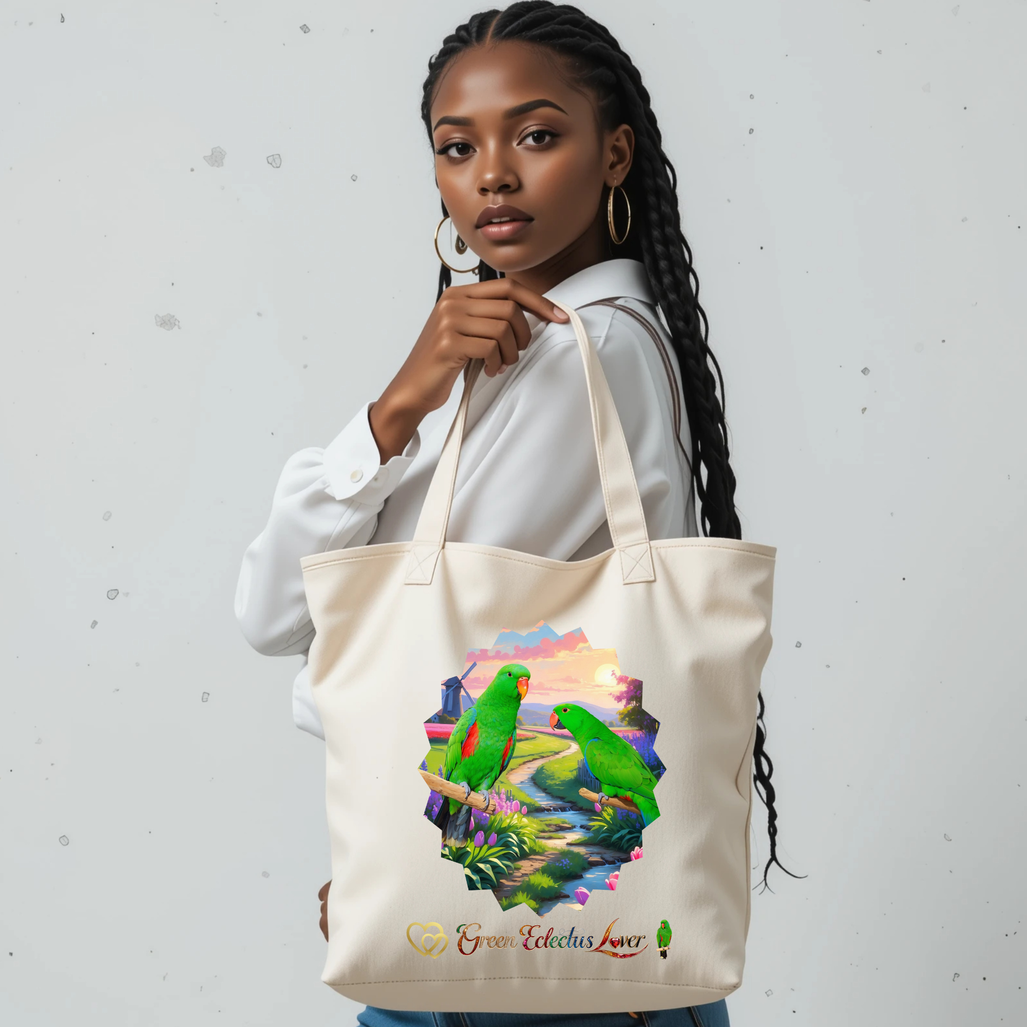 Green Eclectus Tote Bag